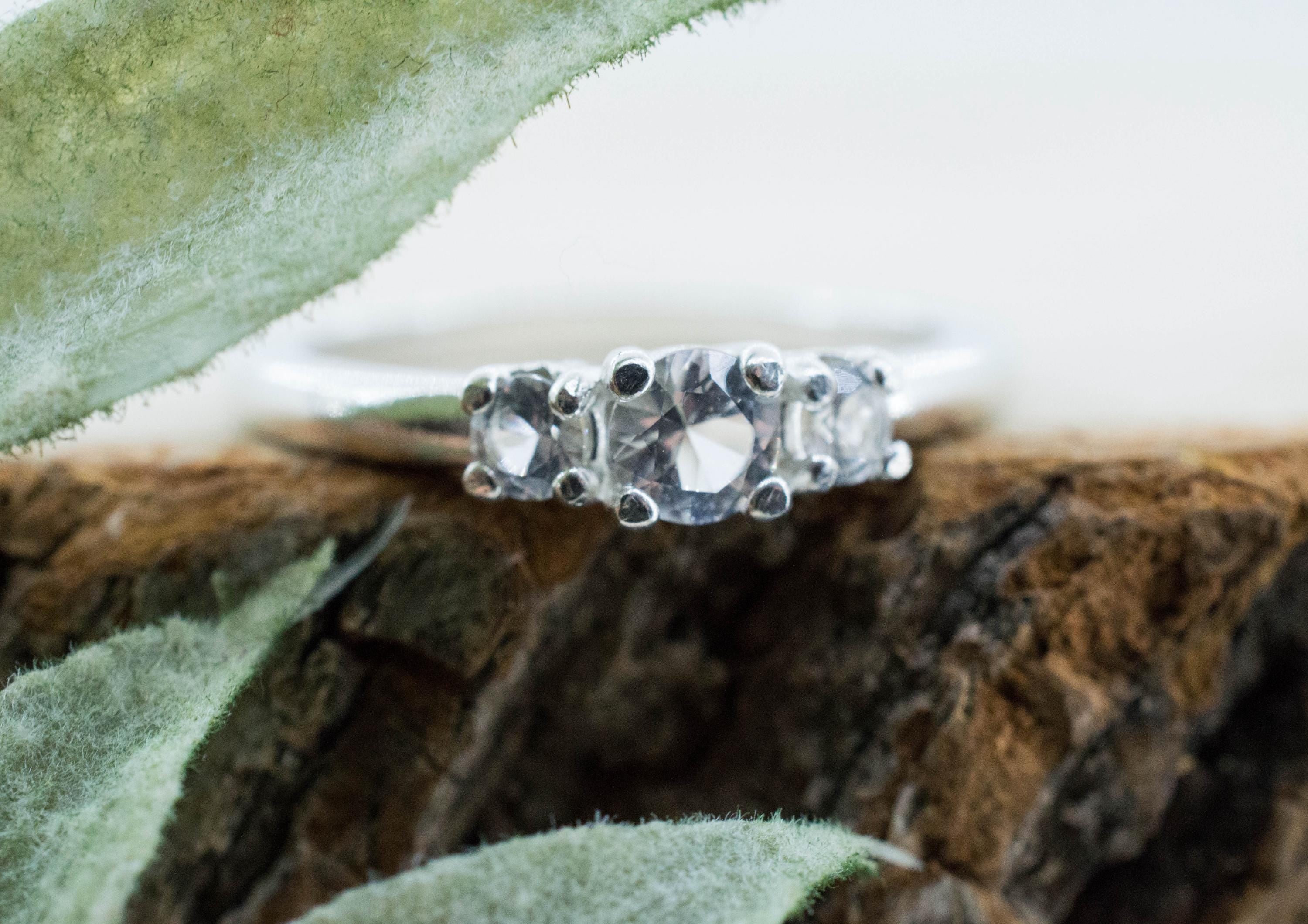 Goshenite Ring; Natural Untreated Mozambique Platinum Beryl; 0.395ctw - Mark Oliver Gems