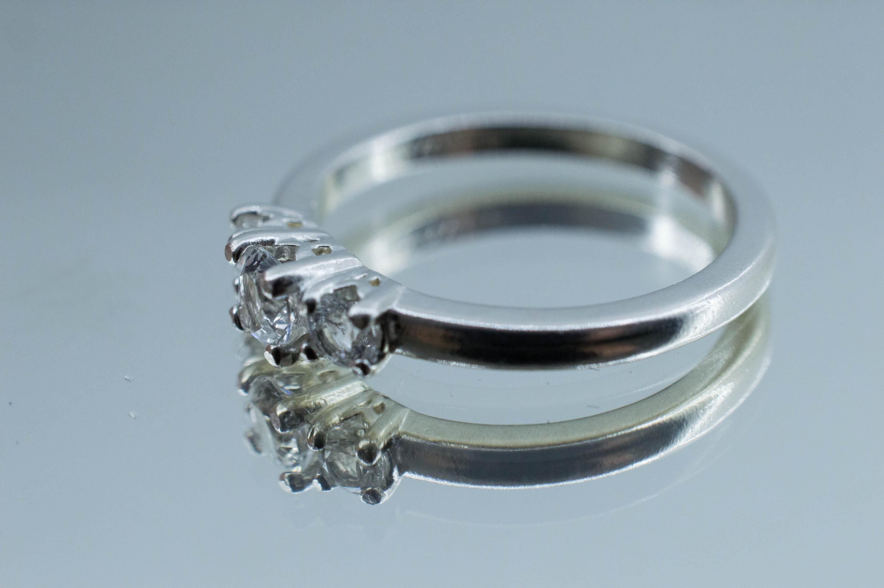 Goshenite Ring; Natural Untreated Mozambique Platinum Beryl; 0.395ctw - Mark Oliver Gems