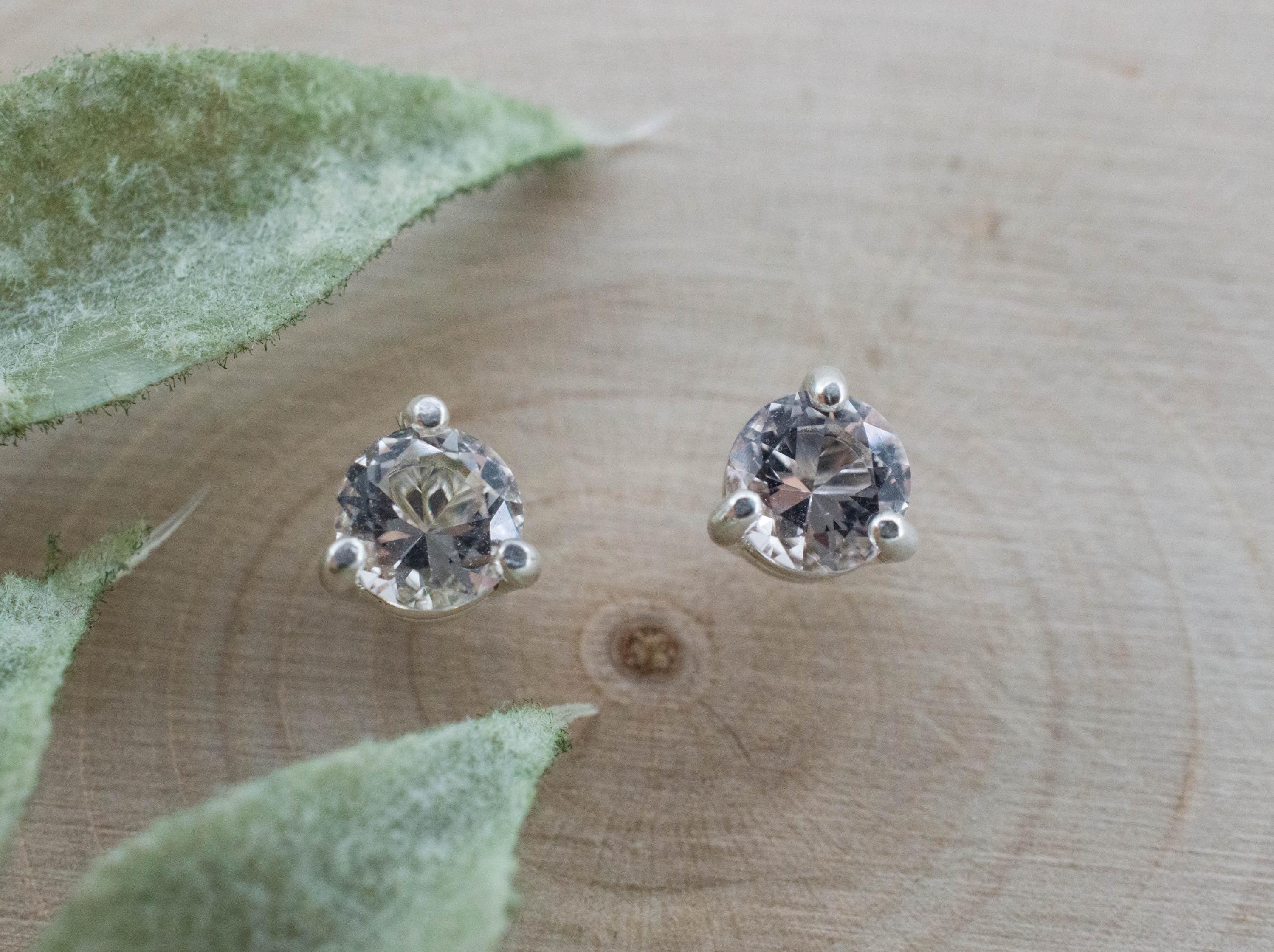 Goshenite Earrings; Natural Untreated Brazil Beryl; 0.805cts - Mark Oliver Gems