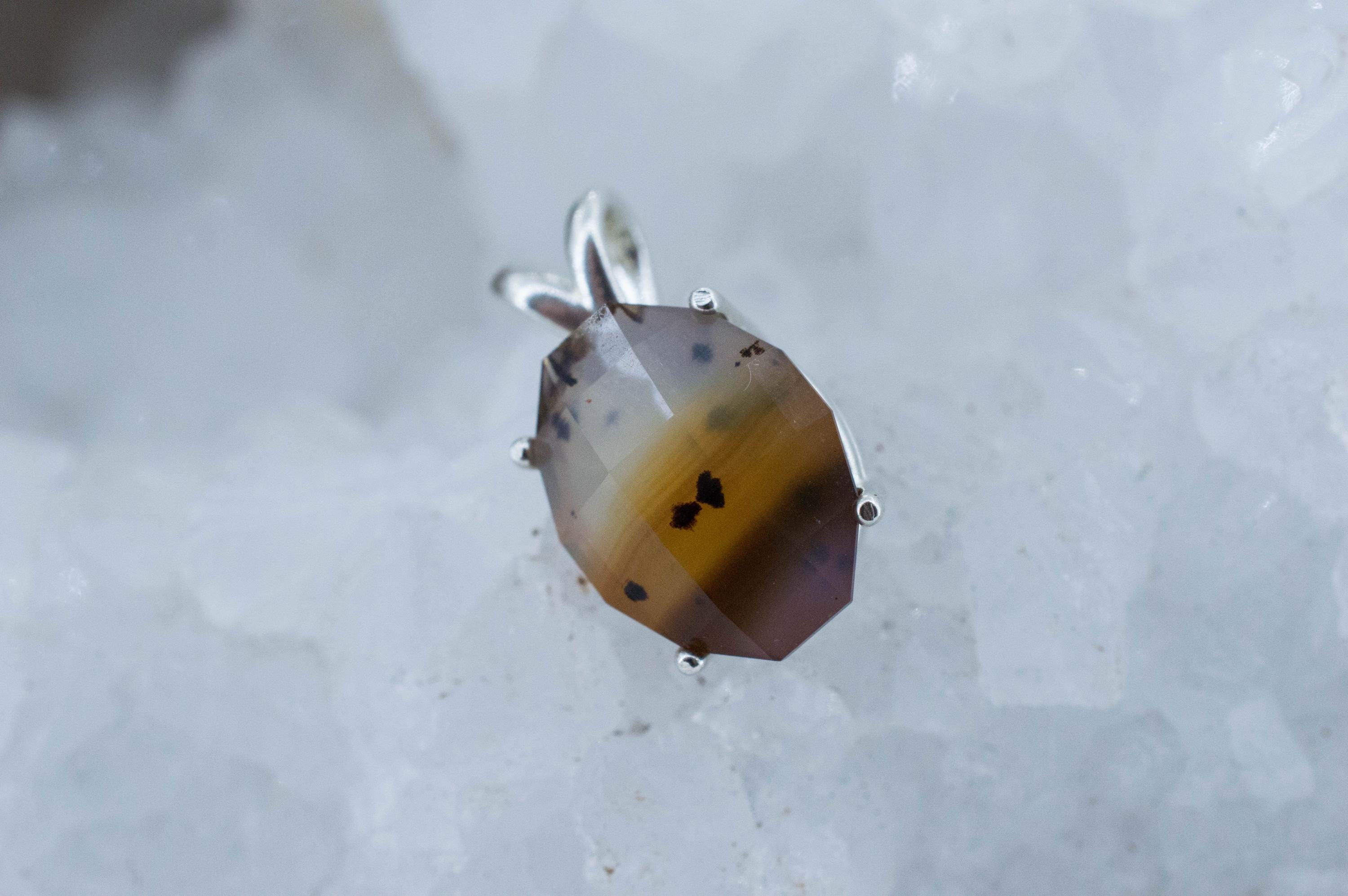 Montana Agate Pendant, Natural Untreated USA Moss Agate; 5.210cts - Mark Oliver Gems