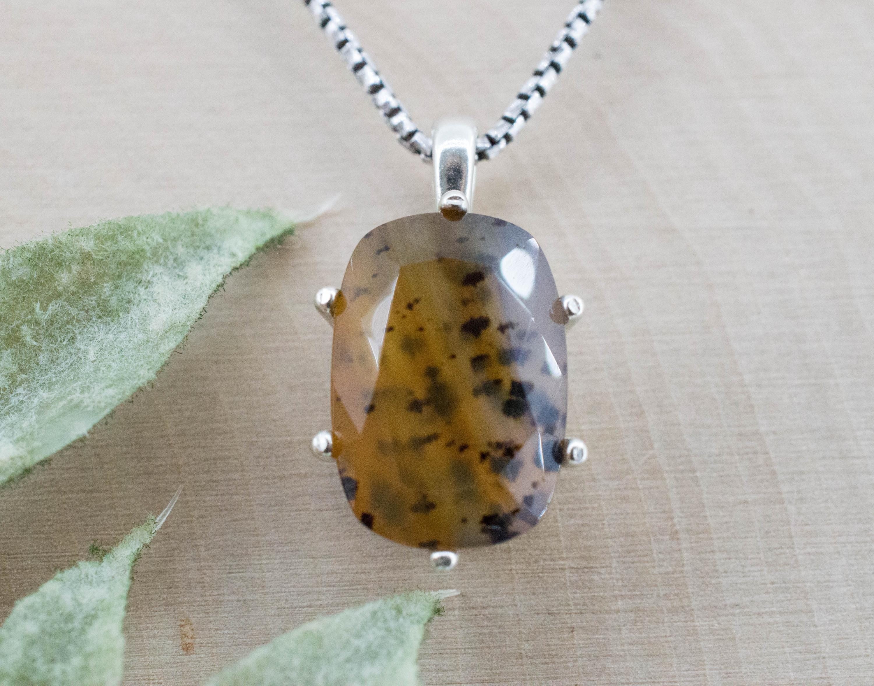 Montana Agate Pendant, Natural Untreated USA Moss Agate; 7.735cts - Mark Oliver Gems