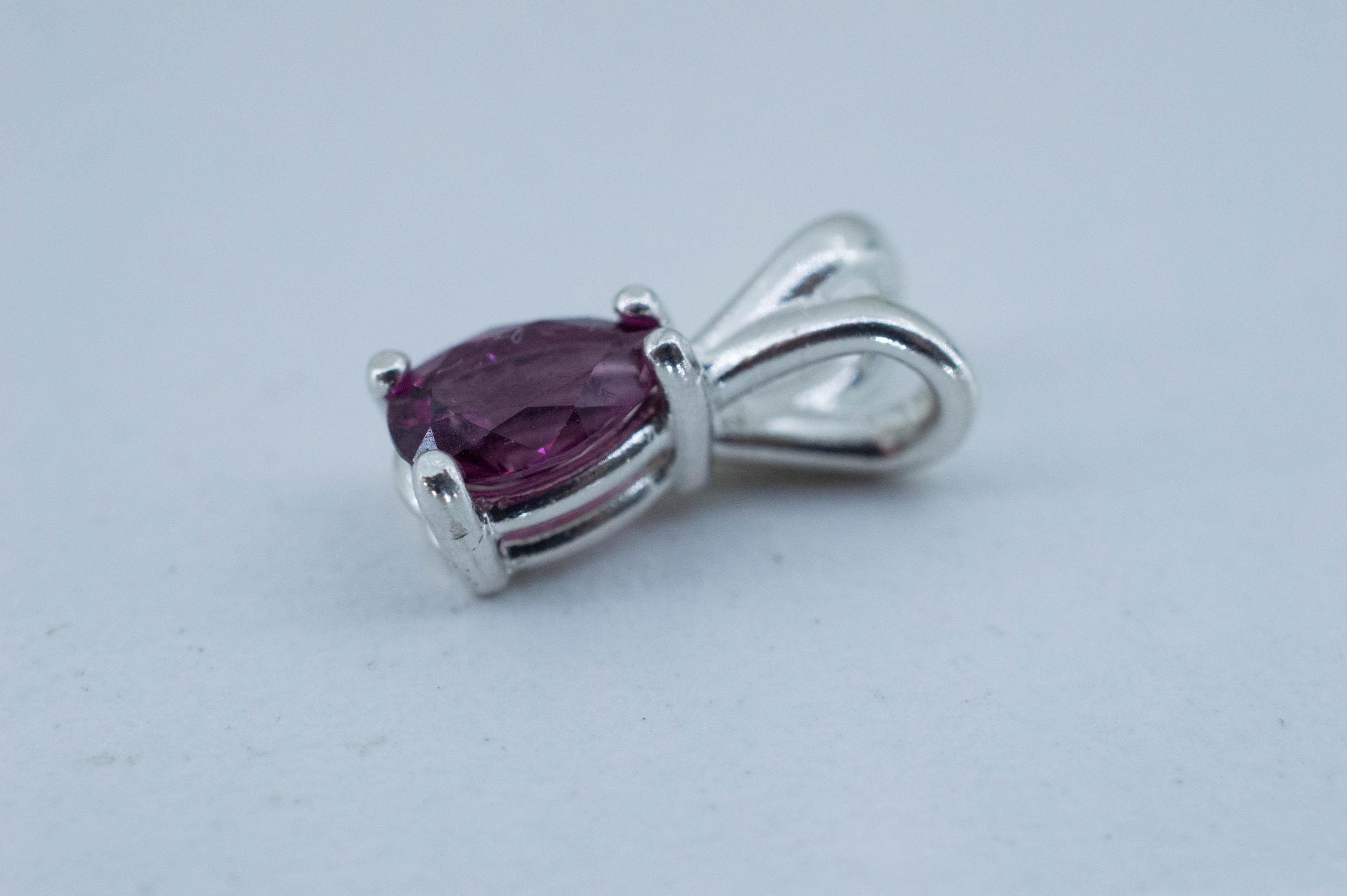 Cranberry Garnet Pendant; Natural Untreated Tanzanian Rhodolite Garnet; 0.790cts - Mark Oliver Gems