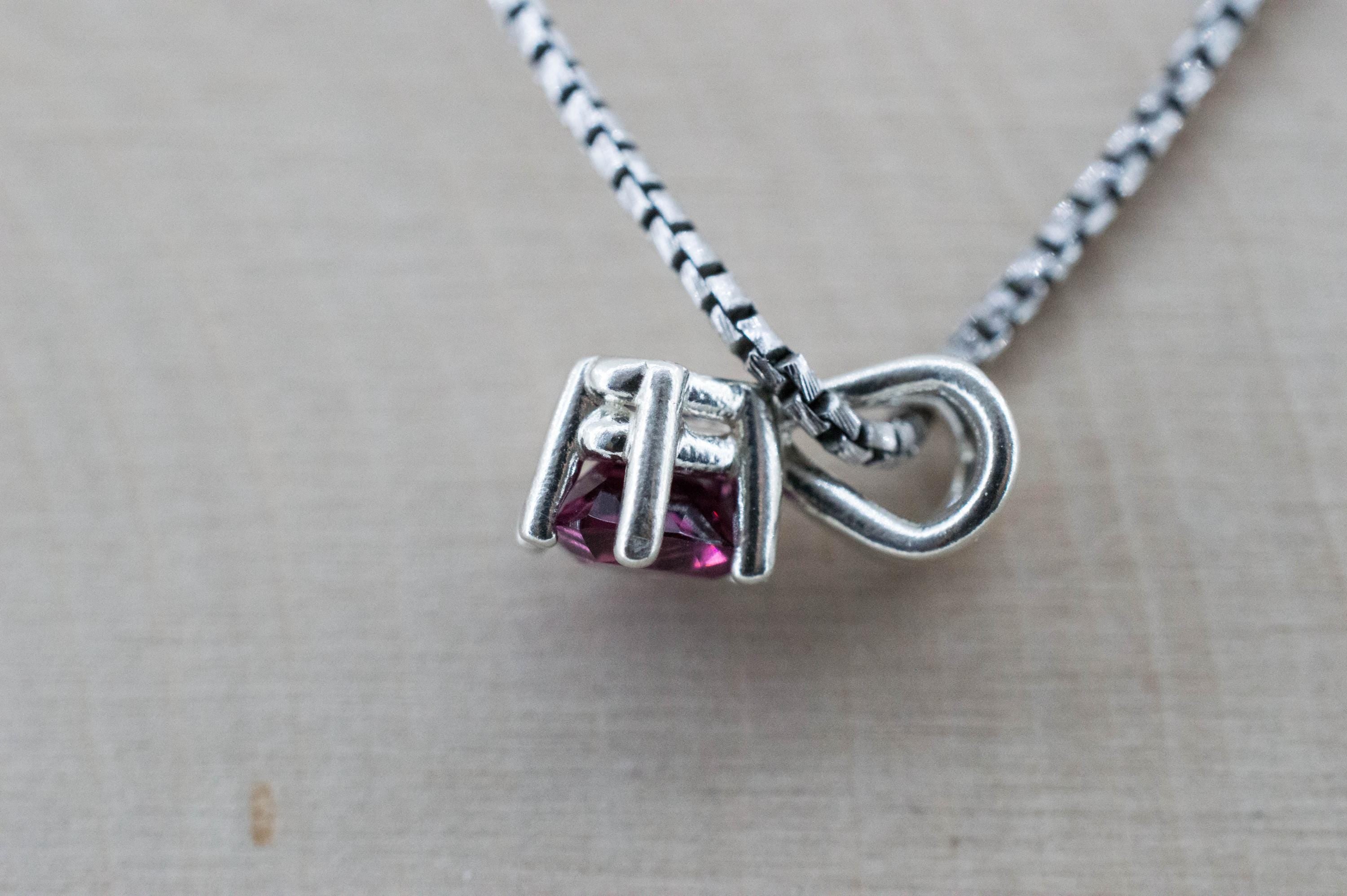 Cranberry Garnet Pendant; Natural Untreated Tanzanian Rhodolite Garnet; 0.995cts - Mark Oliver Gems