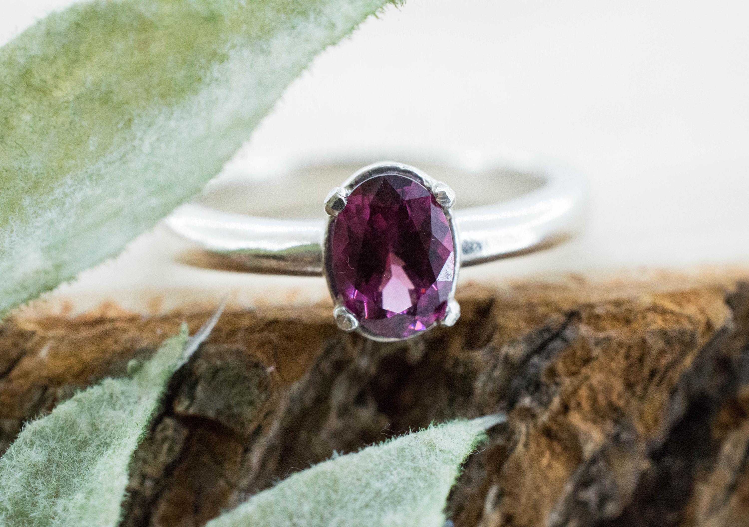 Cranberry Garnet Ring; Natural Untreated Tanzania Garnet; 0.890cts - Mark Oliver Gems