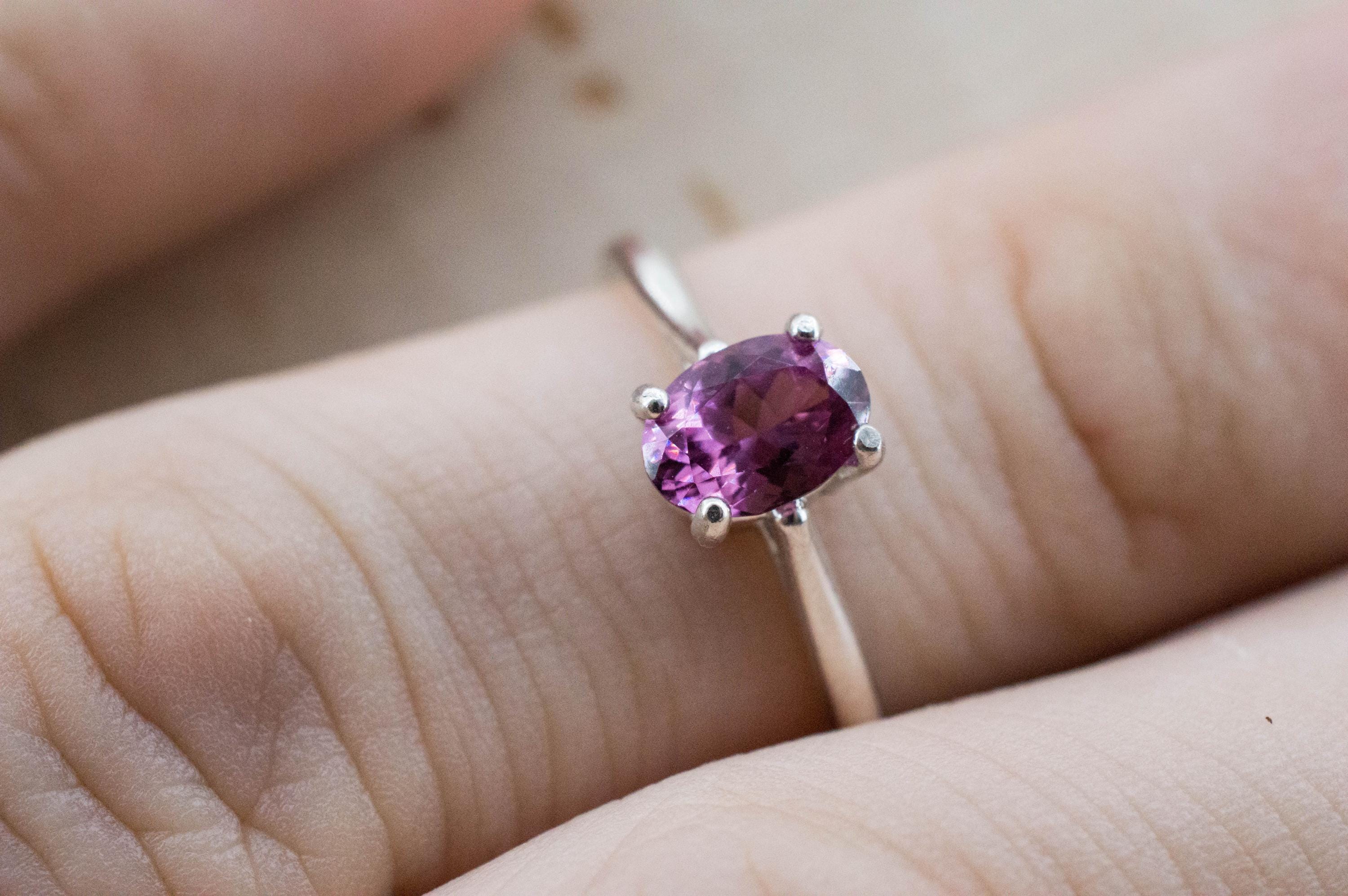 Cranberry Garnet Ring; Natural Untreated Tanzania Garnet; 0.910cts - Mark Oliver Gems