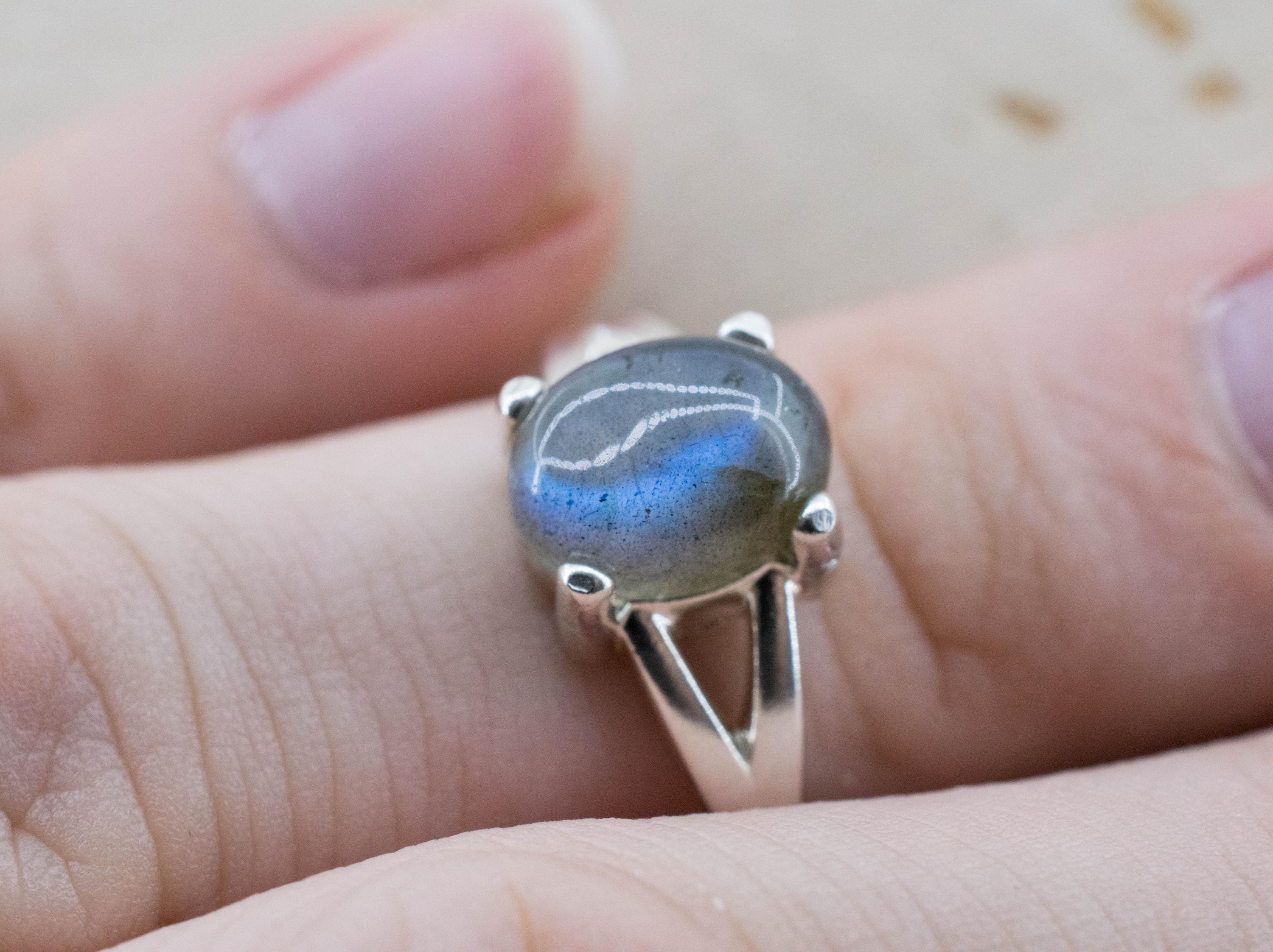Labradorite Ring, Natural Untreated Madagascar Labradorite; 3.055cts - Mark Oliver Gems