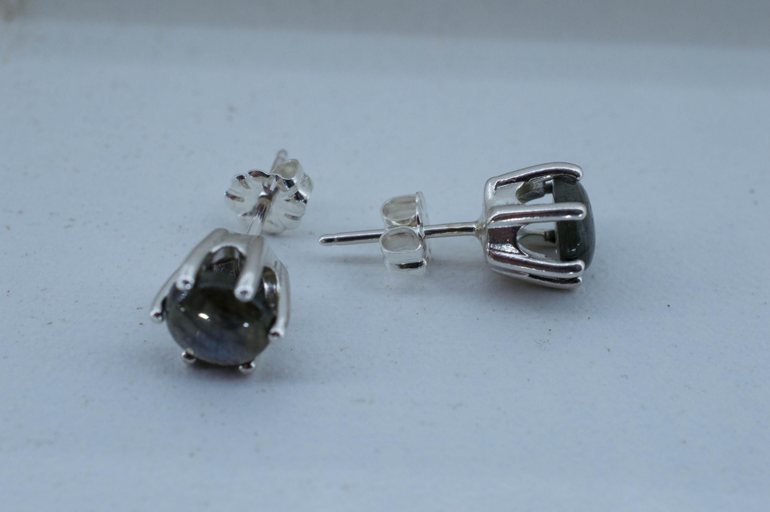 Labradorite Earrings; Natural Untreated Madagascar Labradorite; 2.005cts - Mark Oliver Gems