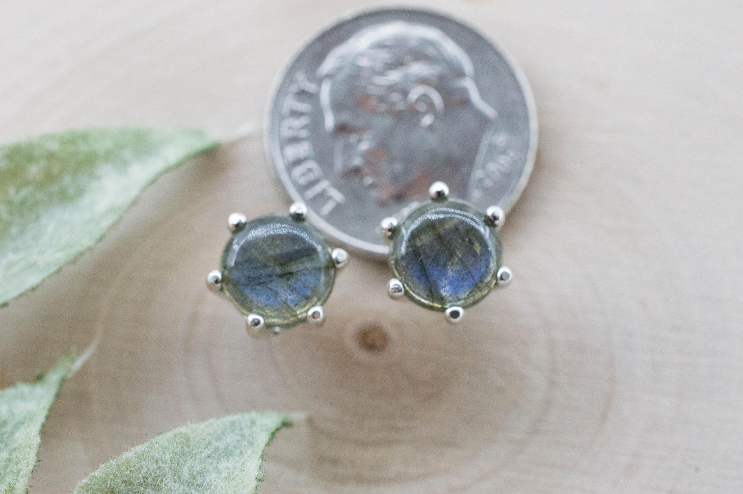 Labradorite Earrings; Natural Untreated Madagascar Labradorite; 2.005cts - Mark Oliver Gems