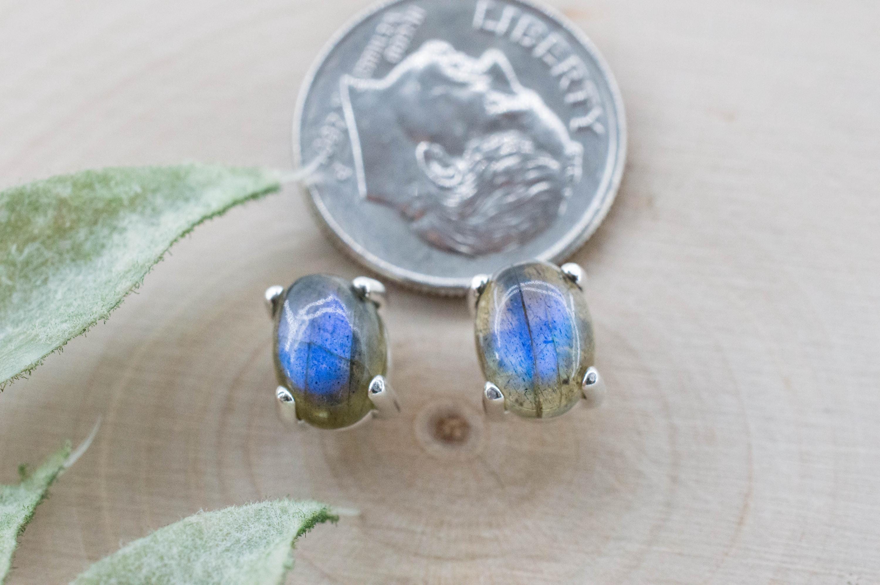 Labradorite Earrings; Natural Untreated Madagascar Labradorite; 2.590cts - Mark Oliver Gems