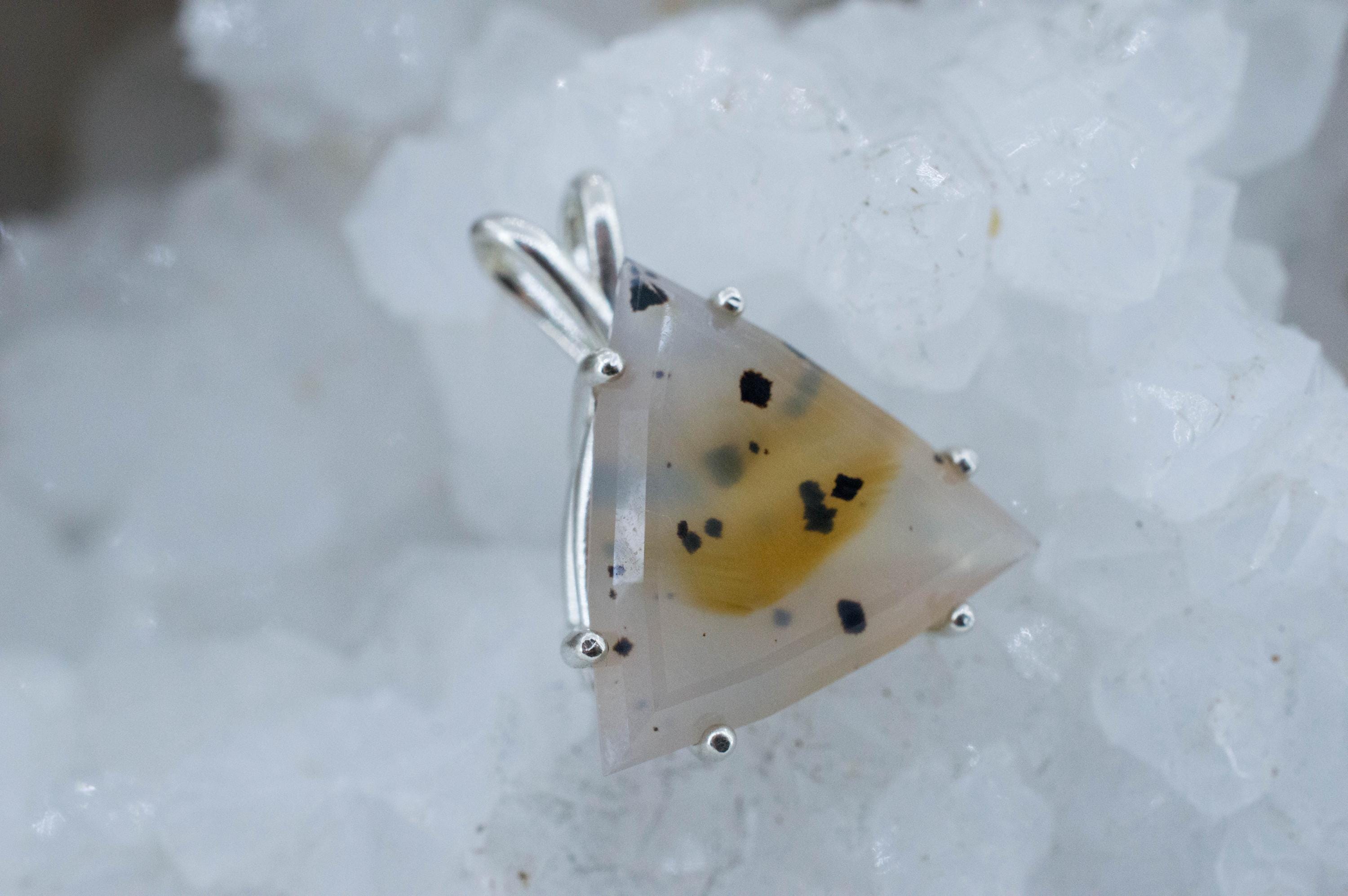 Montana Agate Pendant, Natural Untreated USA Moss Agate; 12.985cts - Mark Oliver Gems