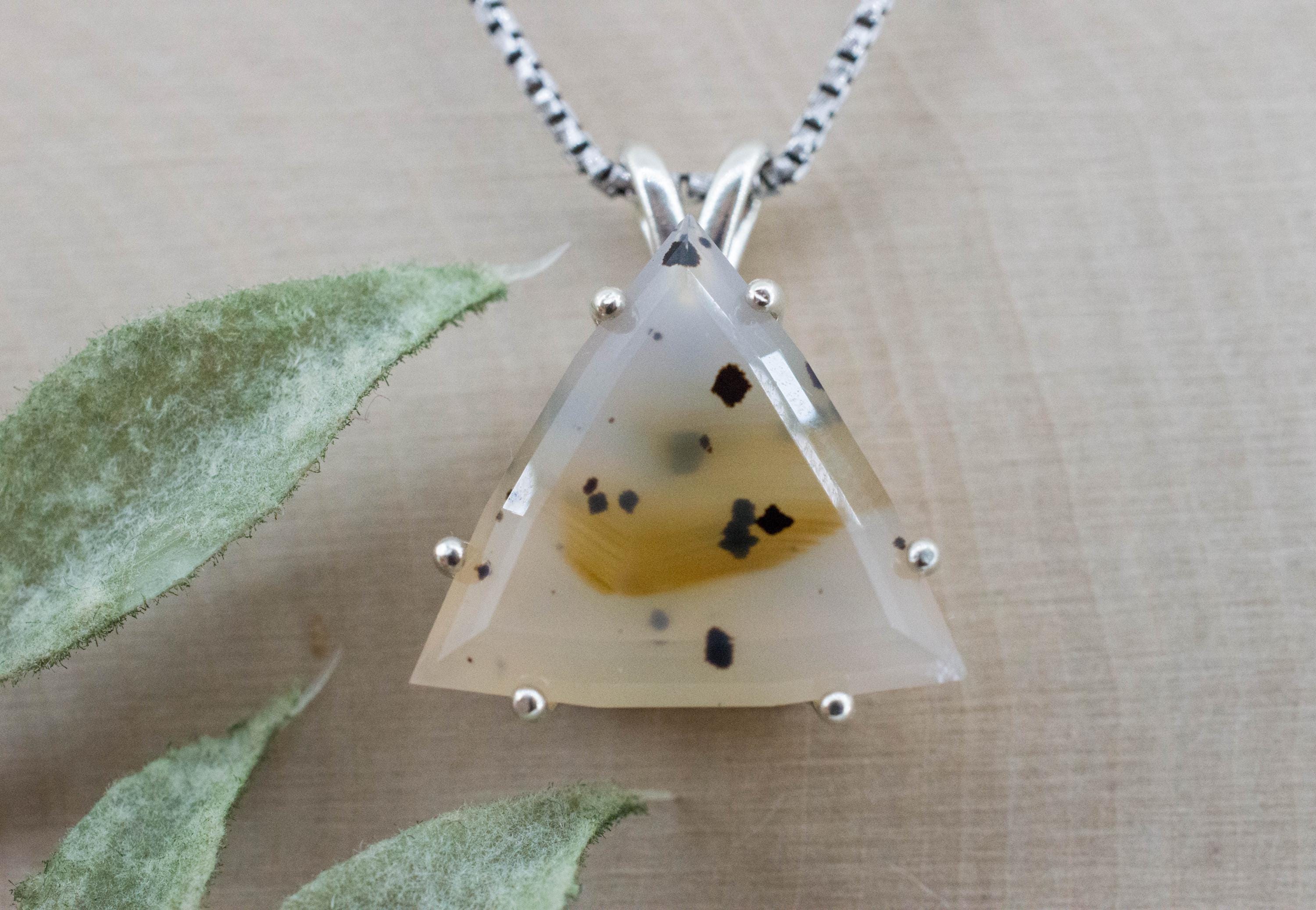 Montana Agate Pendant, Natural Untreated USA Moss Agate; 12.985cts - Mark Oliver Gems