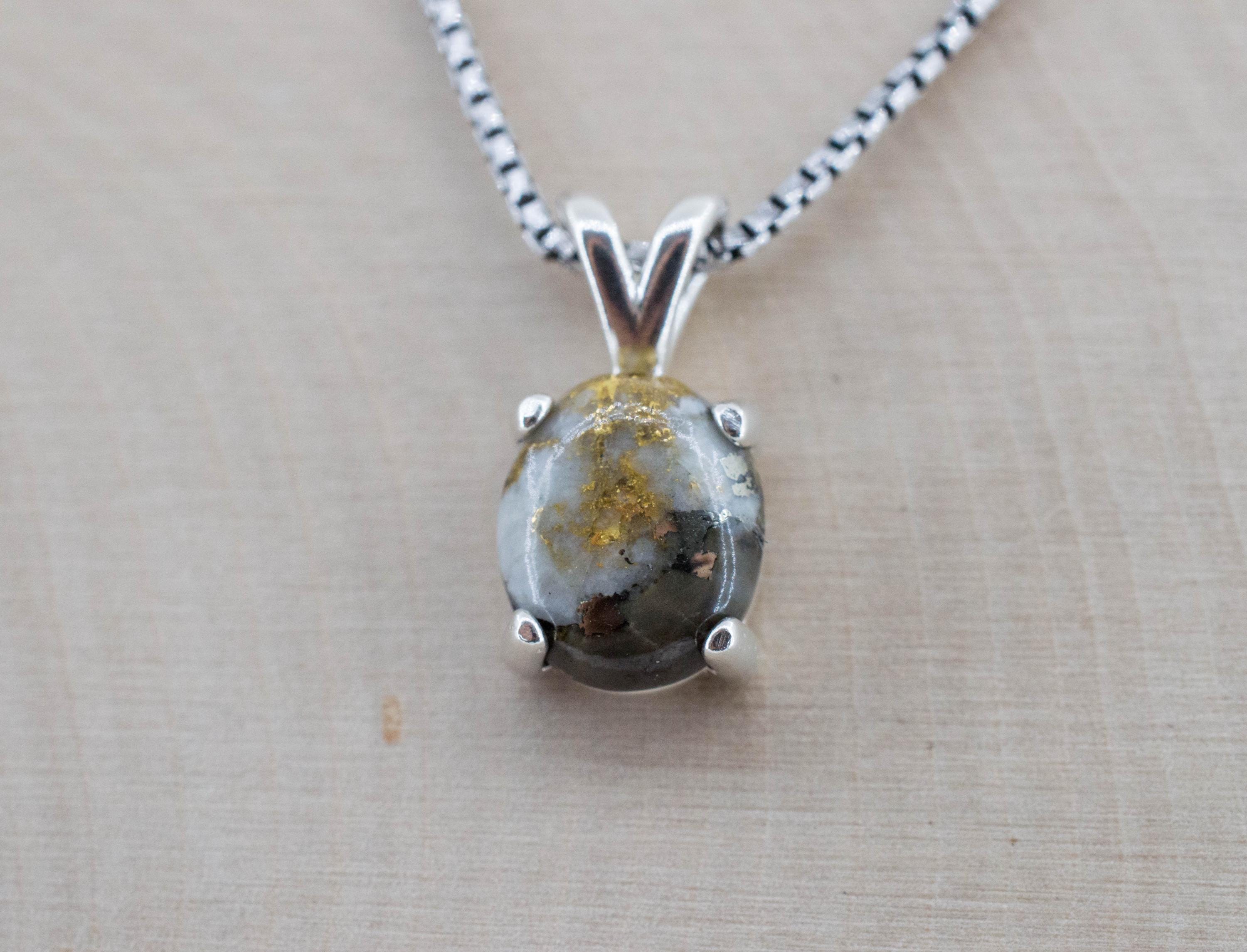 Gold Included Quartz Pendant; Natural Untreated Australia Gold Quartz; 3.195cts - Mark Oliver Gems