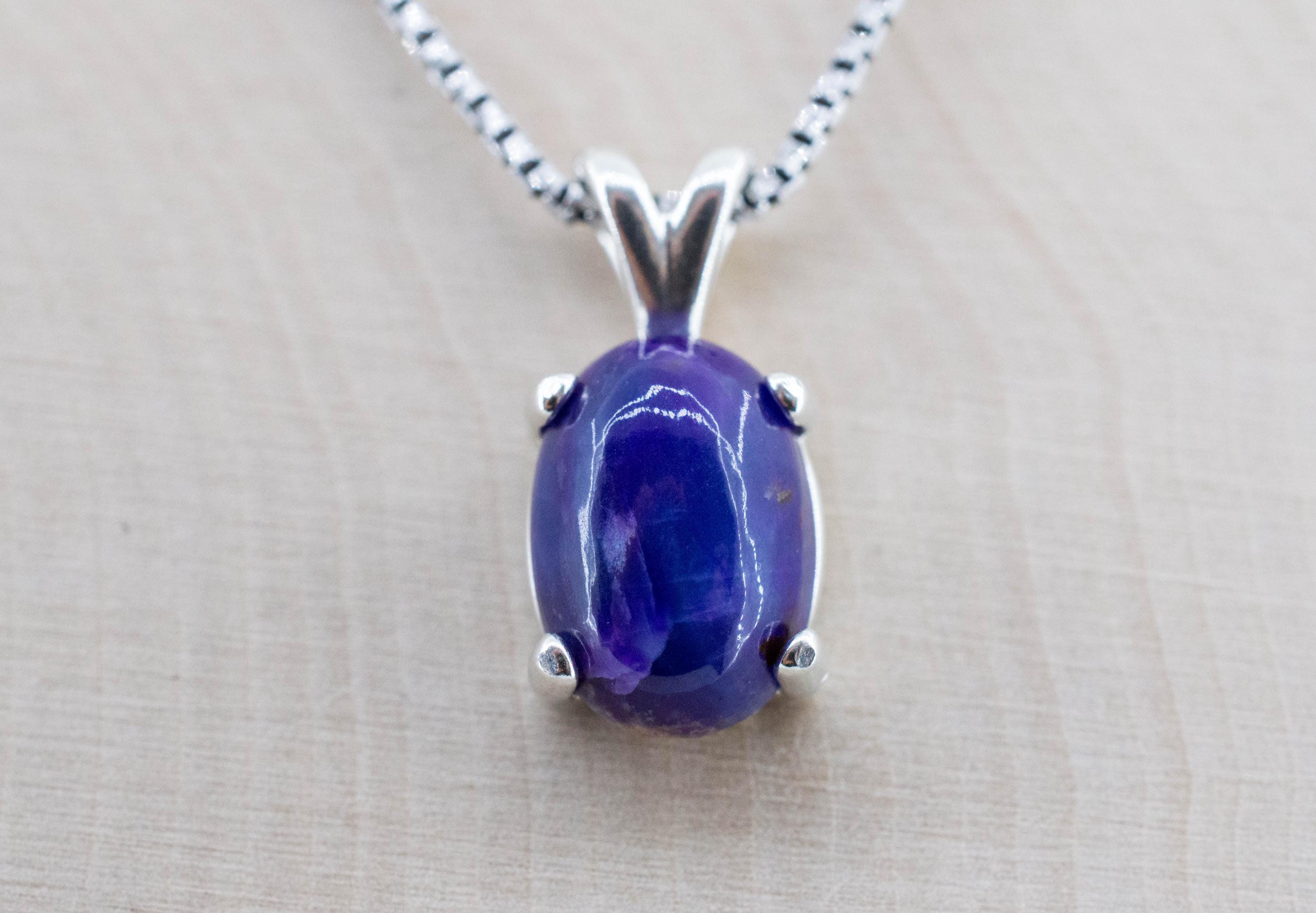 Sugilite Pendant; Natural Untreated South African Sugilite; 4.510cts - Mark Oliver Gems