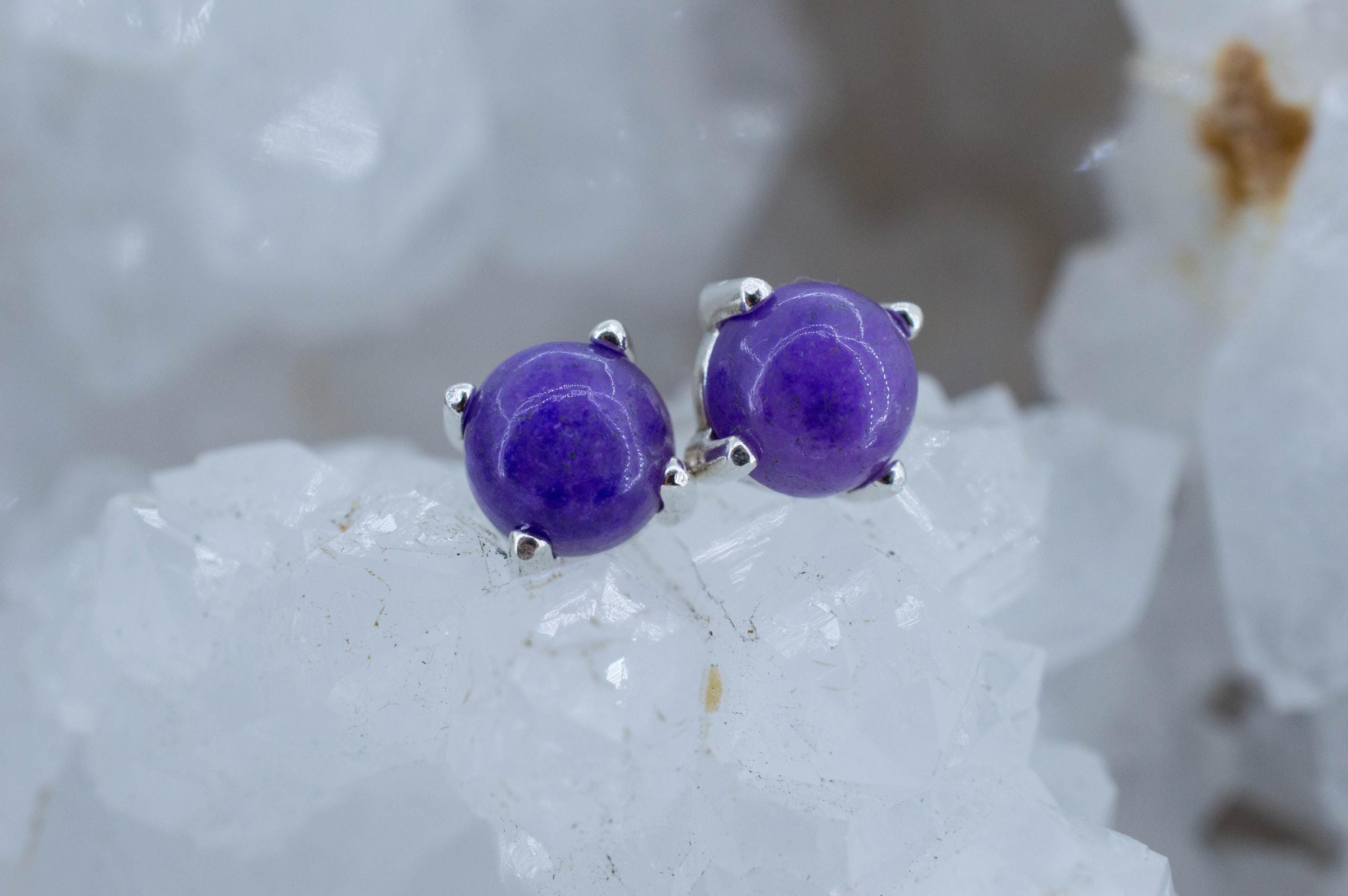 Sugilite Earrings; Natural Untreated South African Sugilite; 2.180cts - Mark Oliver Gems