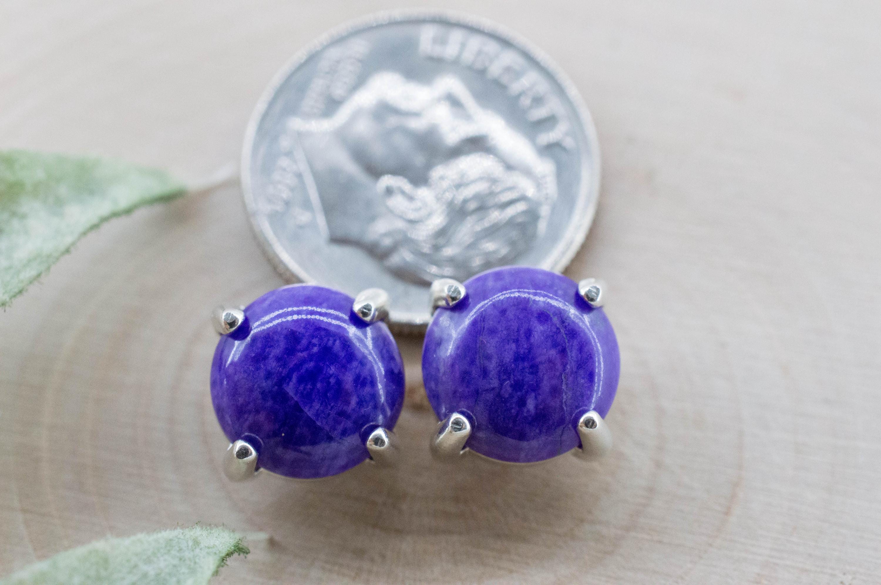 Sugilite Earrings; Natural Untreated South African Sugilite; 3.990cts - Mark Oliver Gems