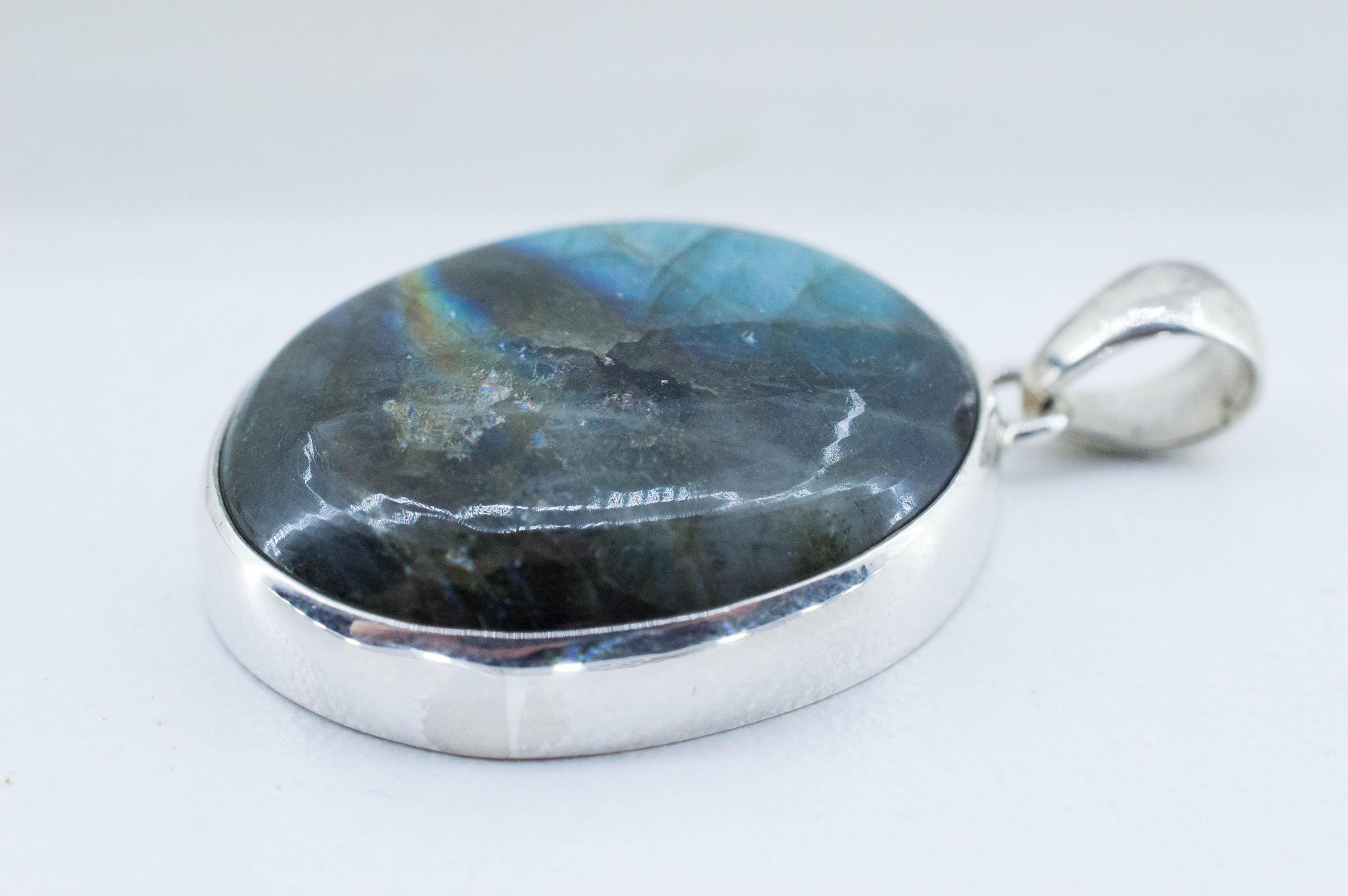 Labradorite Pendant; Natural Untreated Madagascar Labradorite; 24.965cts - Mark Oliver Gems