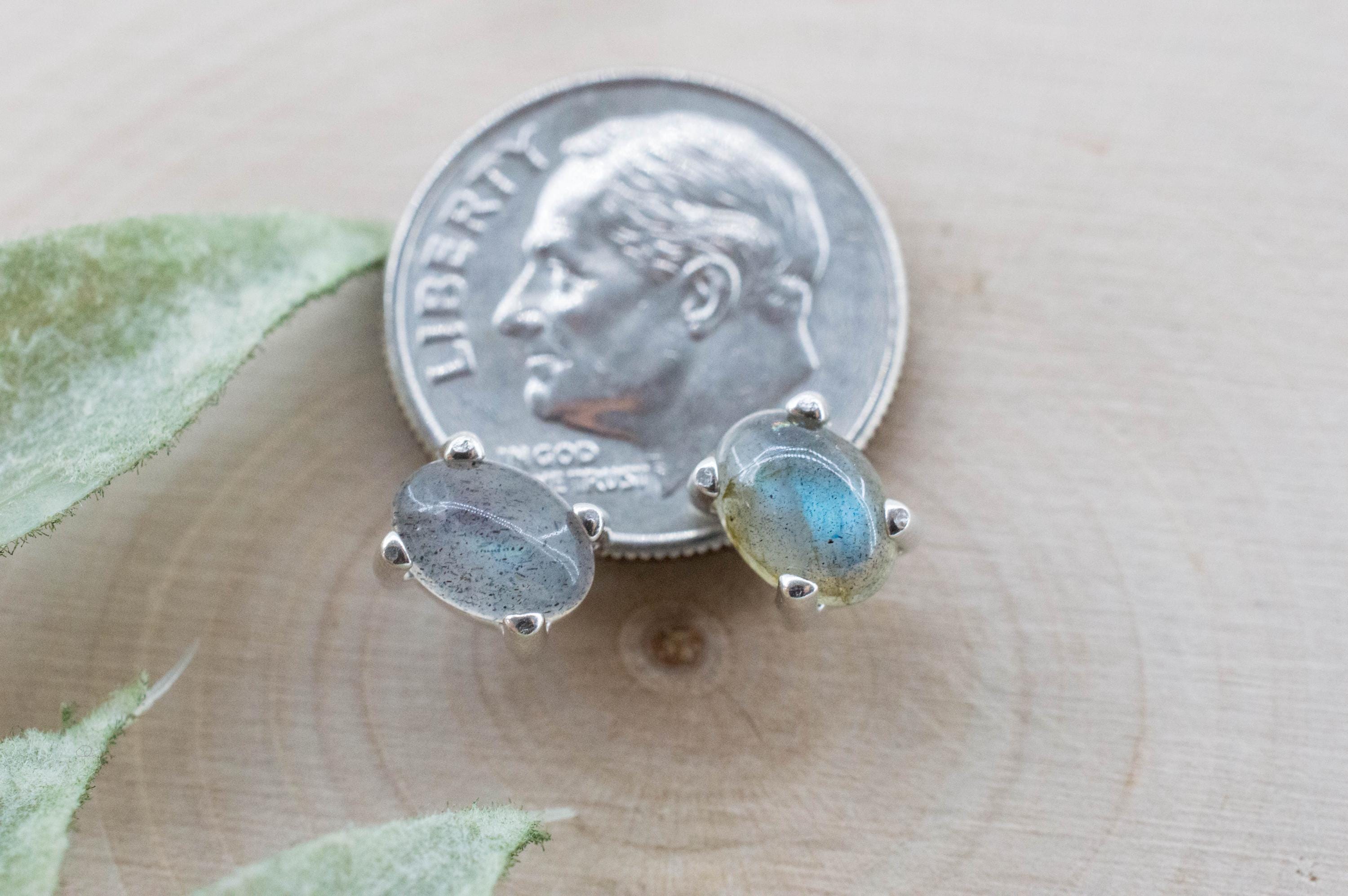 Labradorite Earrings; Natural Untreated Madagascar Labradorite; 1.535cts - Mark Oliver Gems