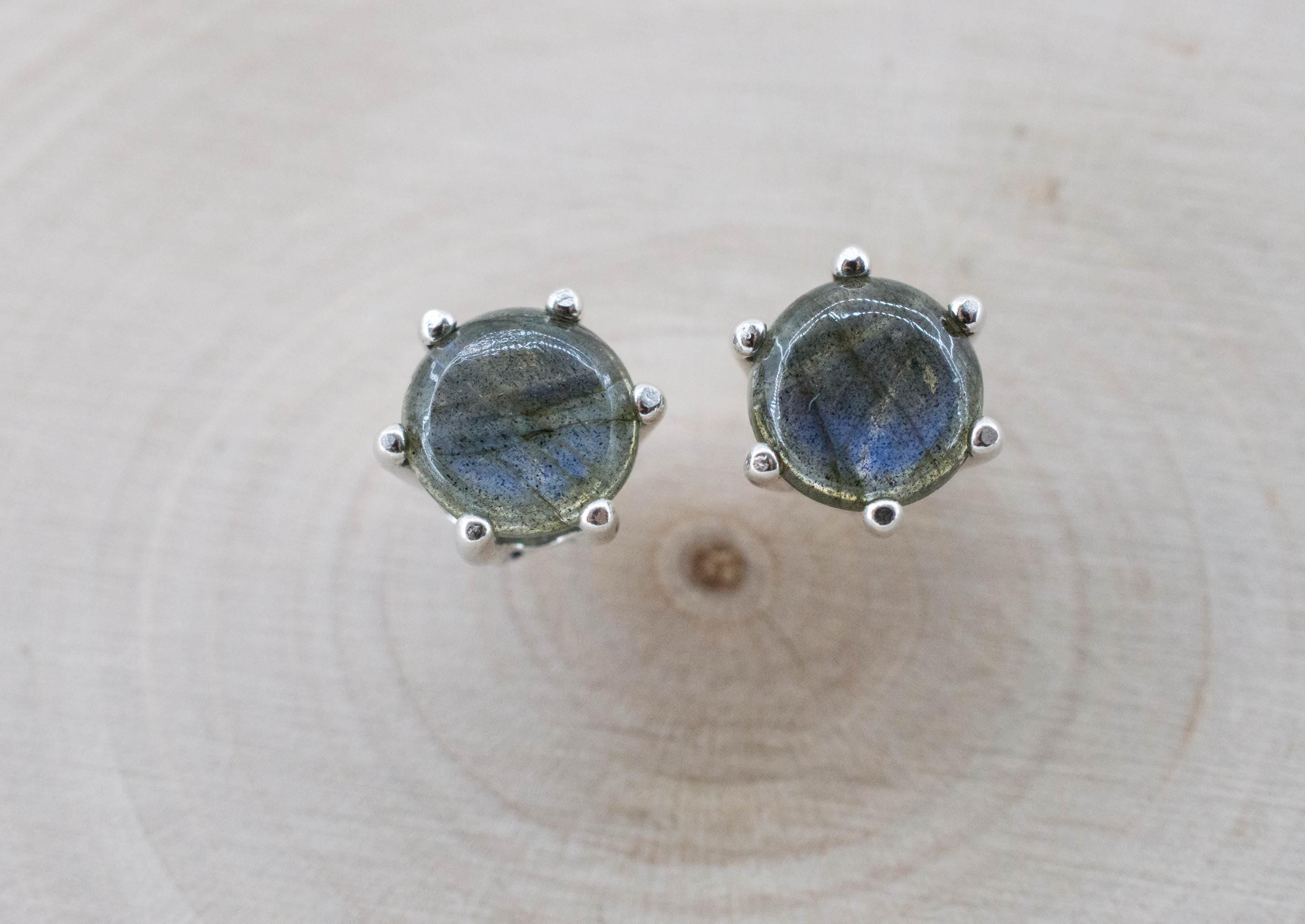 Labradorite Earrings; Natural Untreated Madagascar Labradorite; 2.005cts - Mark Oliver Gems