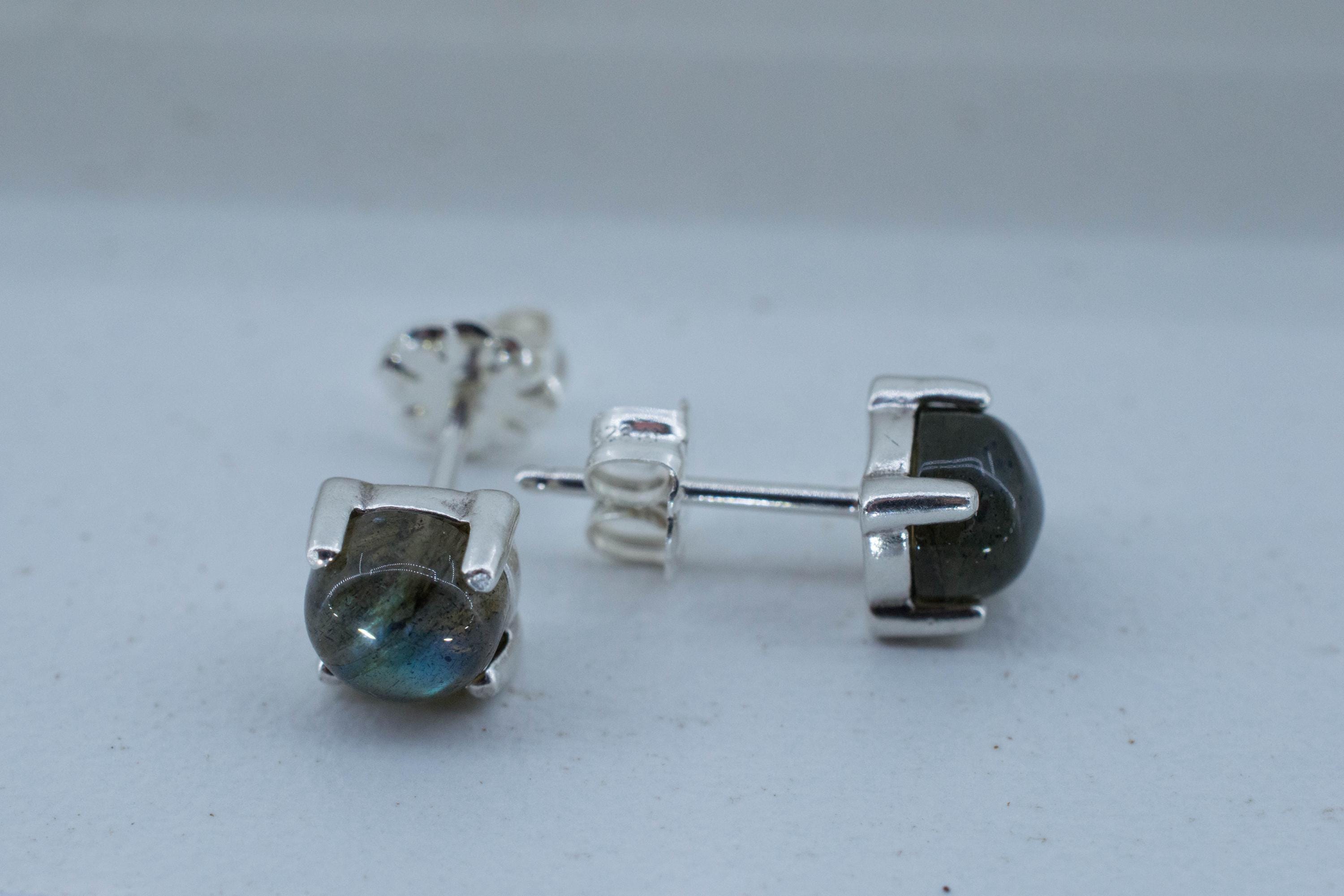 Labradorite Earrings; Natural Untreated Madagascar Labradorite; 2.065cts - Mark Oliver Gems