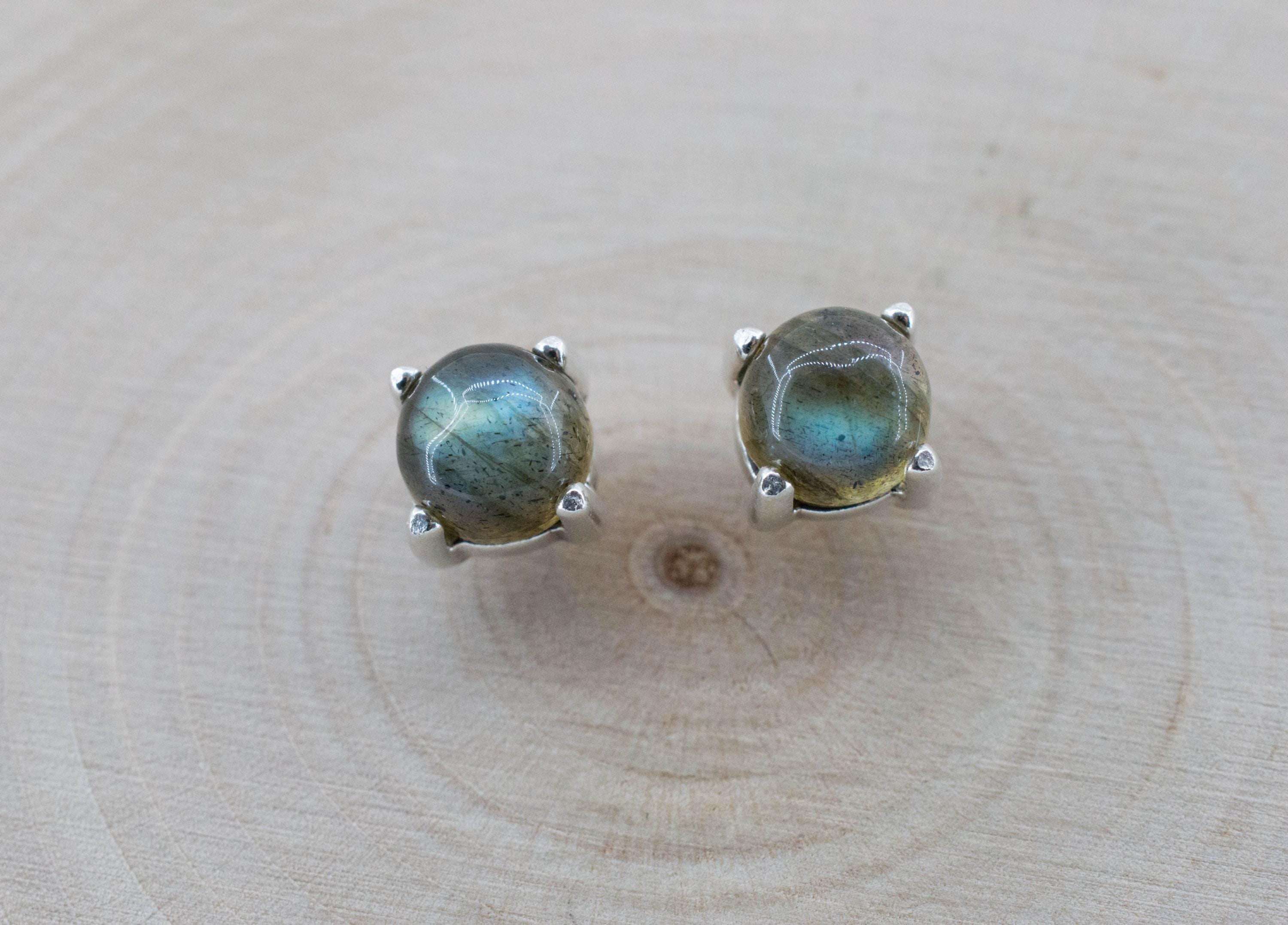 Labradorite Earrings; Natural Untreated Madagascar Labradorite; 2.065cts - Mark Oliver Gems