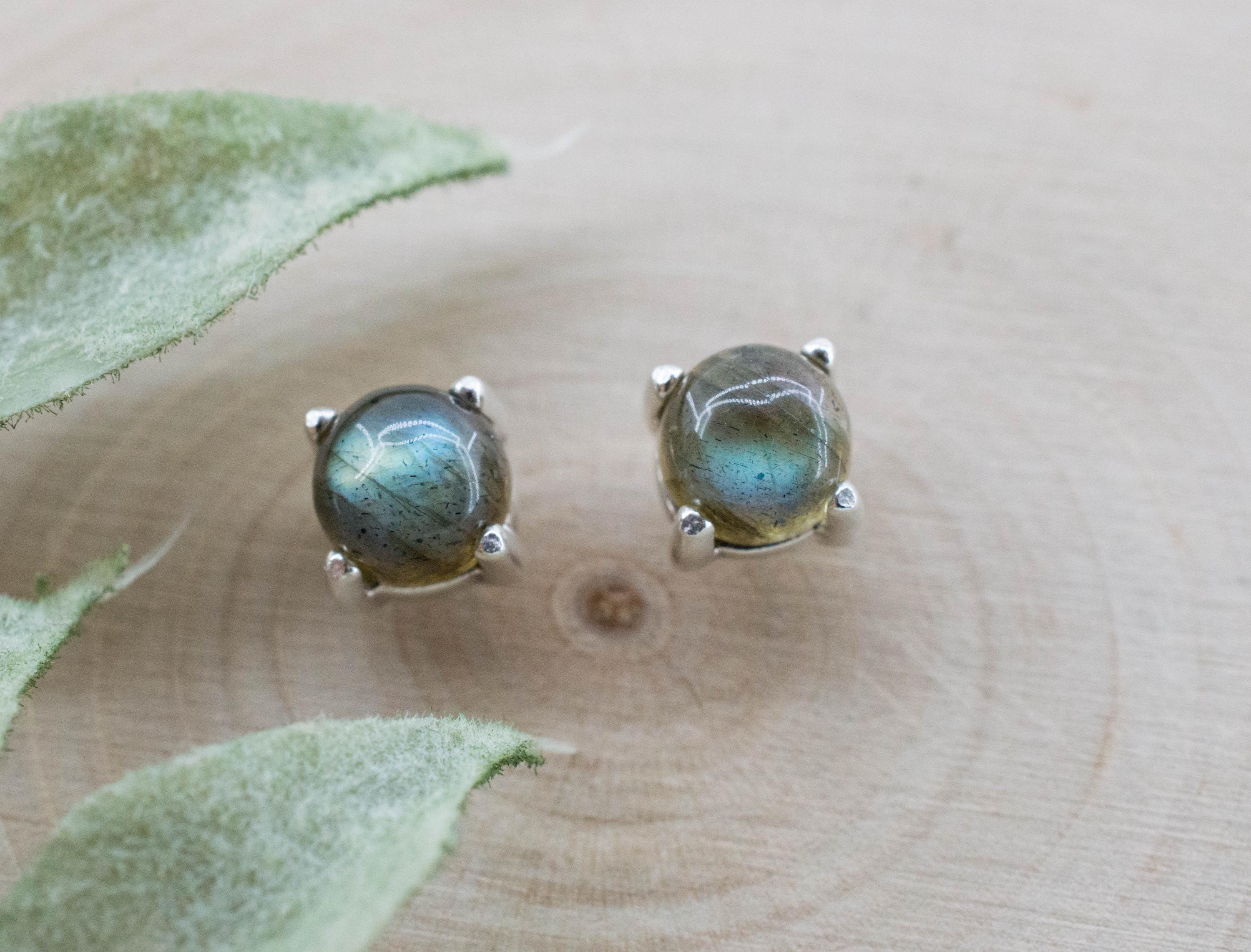 Labradorite Earrings; Natural Untreated Madagascar Labradorite; 2.065cts - Mark Oliver Gems