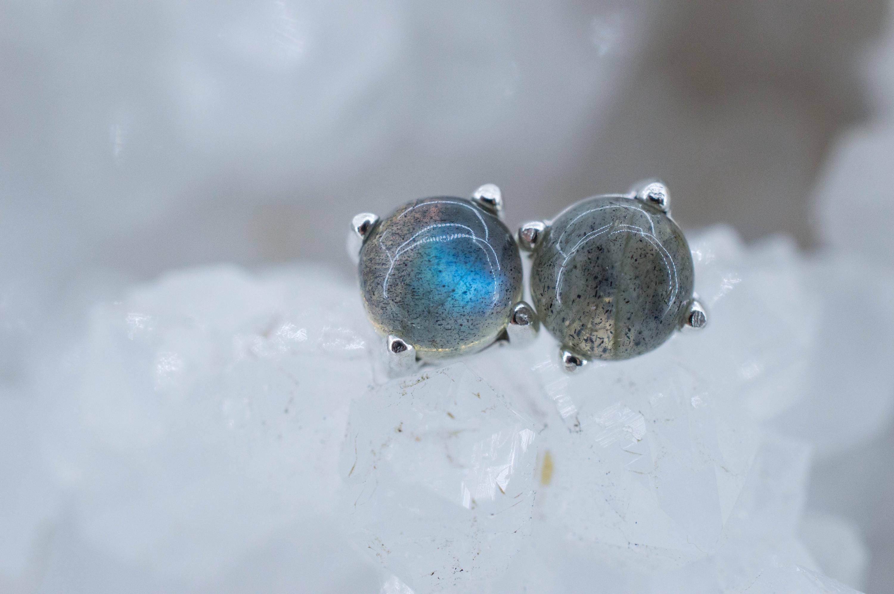 Labradorite Earrings; Natural Untreated Madagascar Labradorite; 2.085cts - Mark Oliver Gems