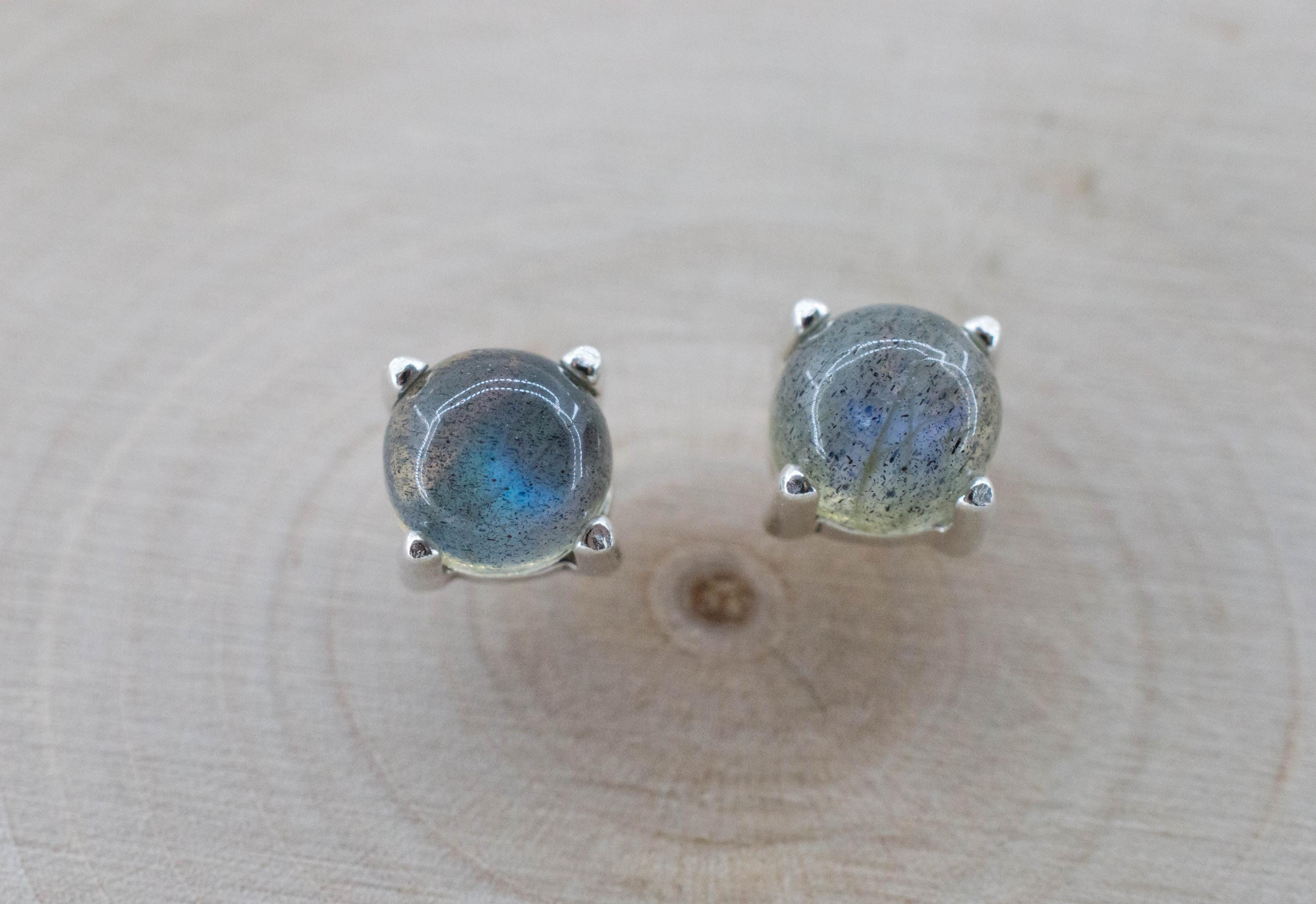 Labradorite Earrings; Natural Untreated Madagascar Labradorite; 2.085cts - Mark Oliver Gems
