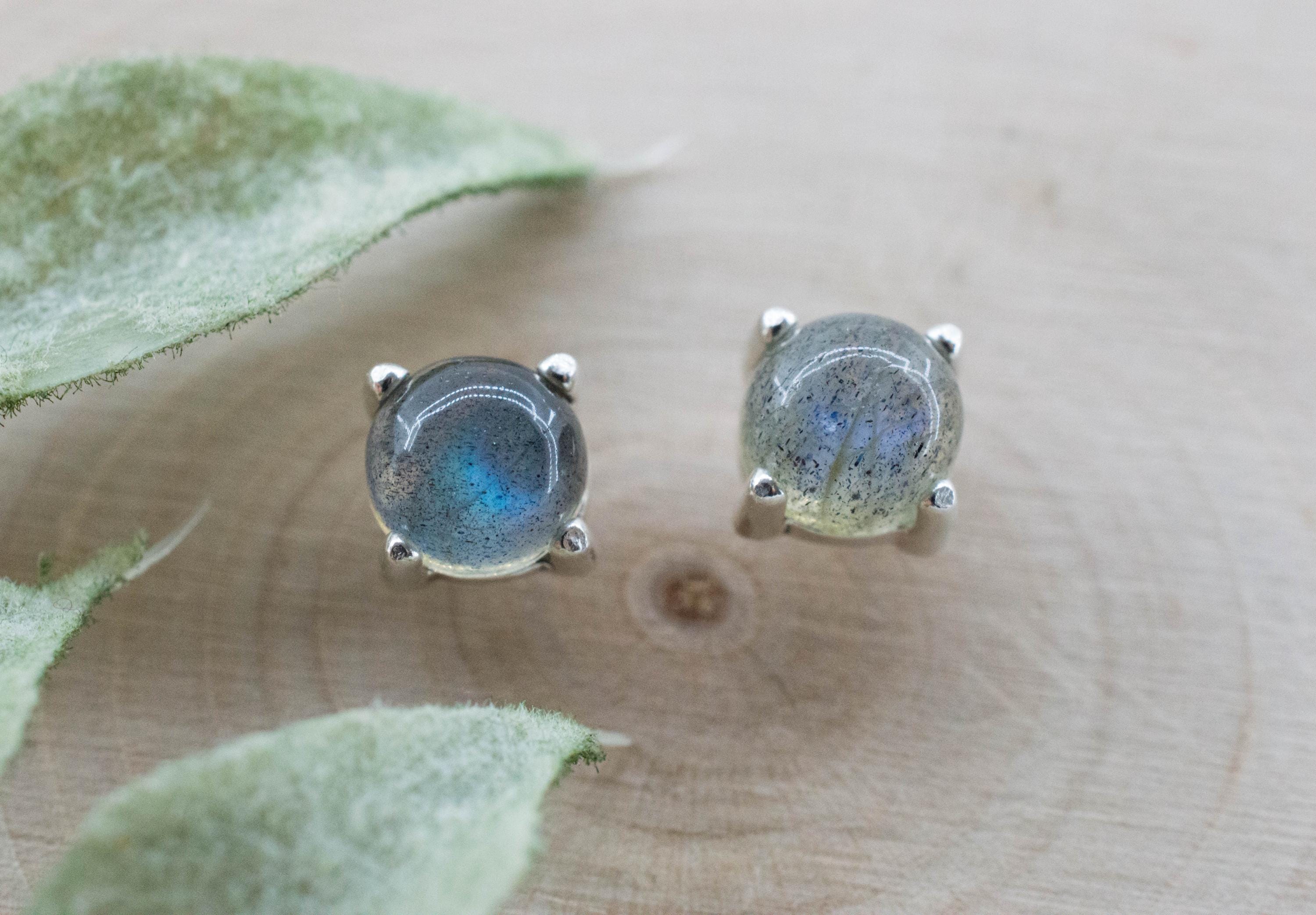Labradorite Earrings; Natural Untreated Madagascar Labradorite; 2.085cts - Mark Oliver Gems