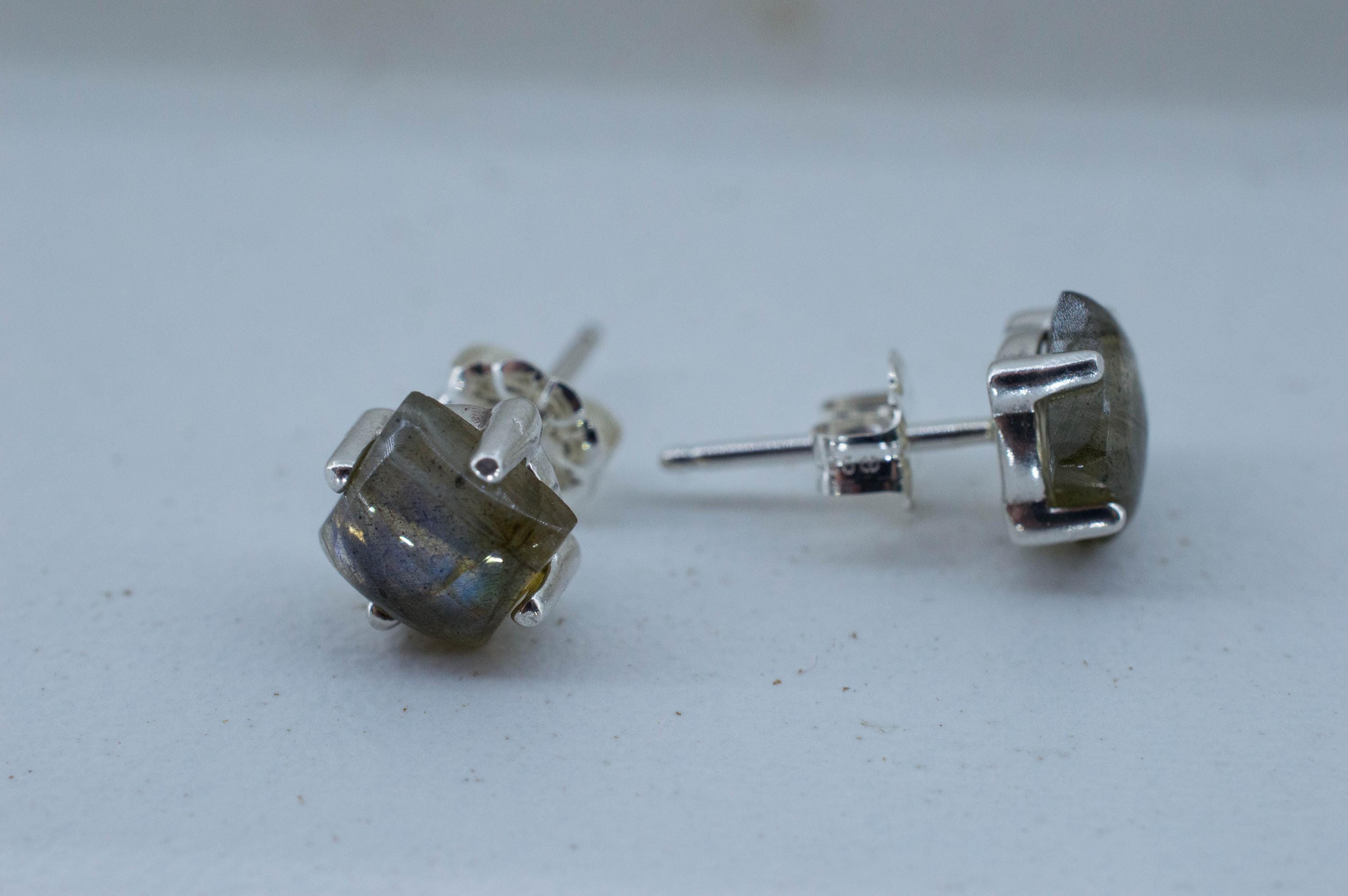 Labradorite Earrings; Natural Untreated Madagascar Labradorite; 2.360cts - Mark Oliver Gems