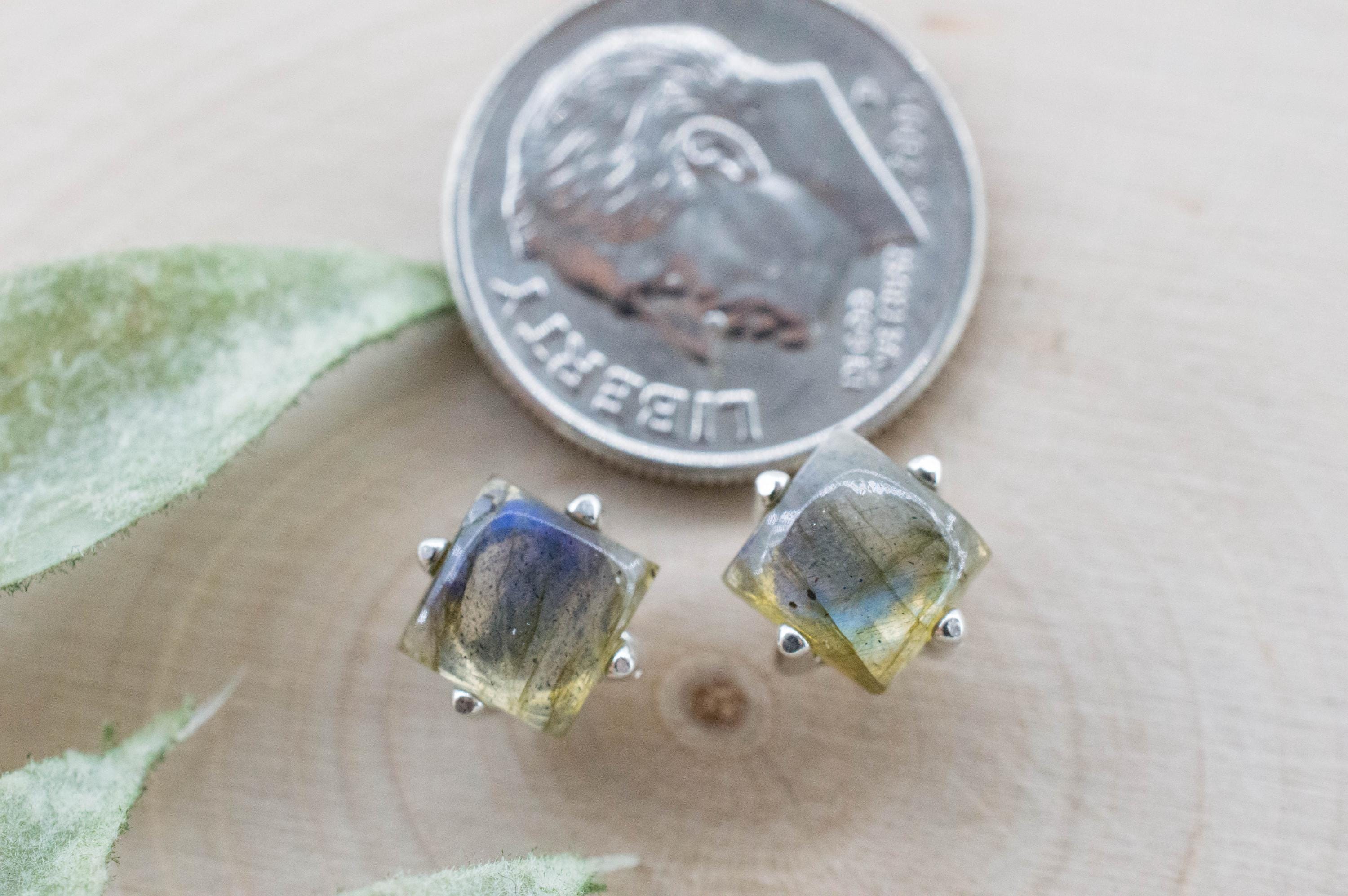 Labradorite Earrings; Natural Untreated Madagascar Labradorite; 2.360cts - Mark Oliver Gems