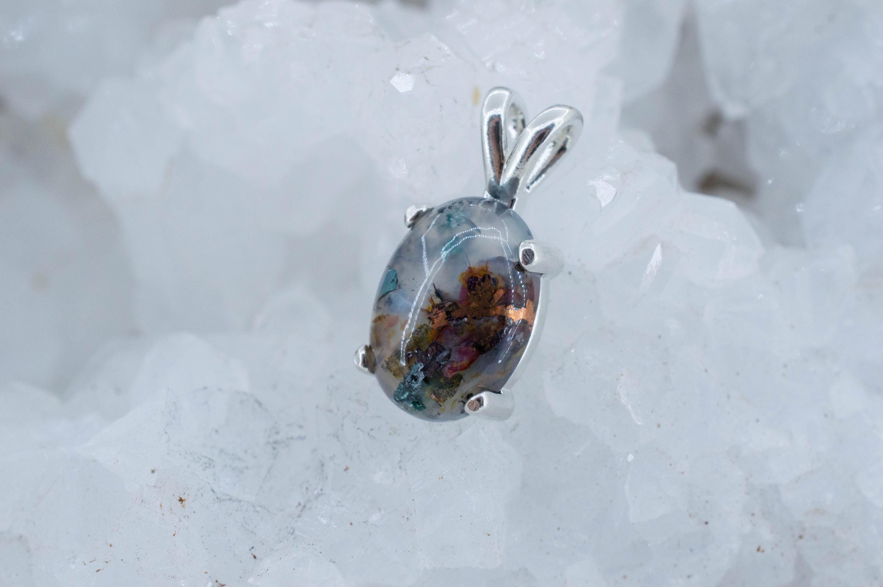 Aquadite™ Pendant; Natural Untreated Indonesia Copper Chalcedony; 5.370cts - Mark Oliver Gems