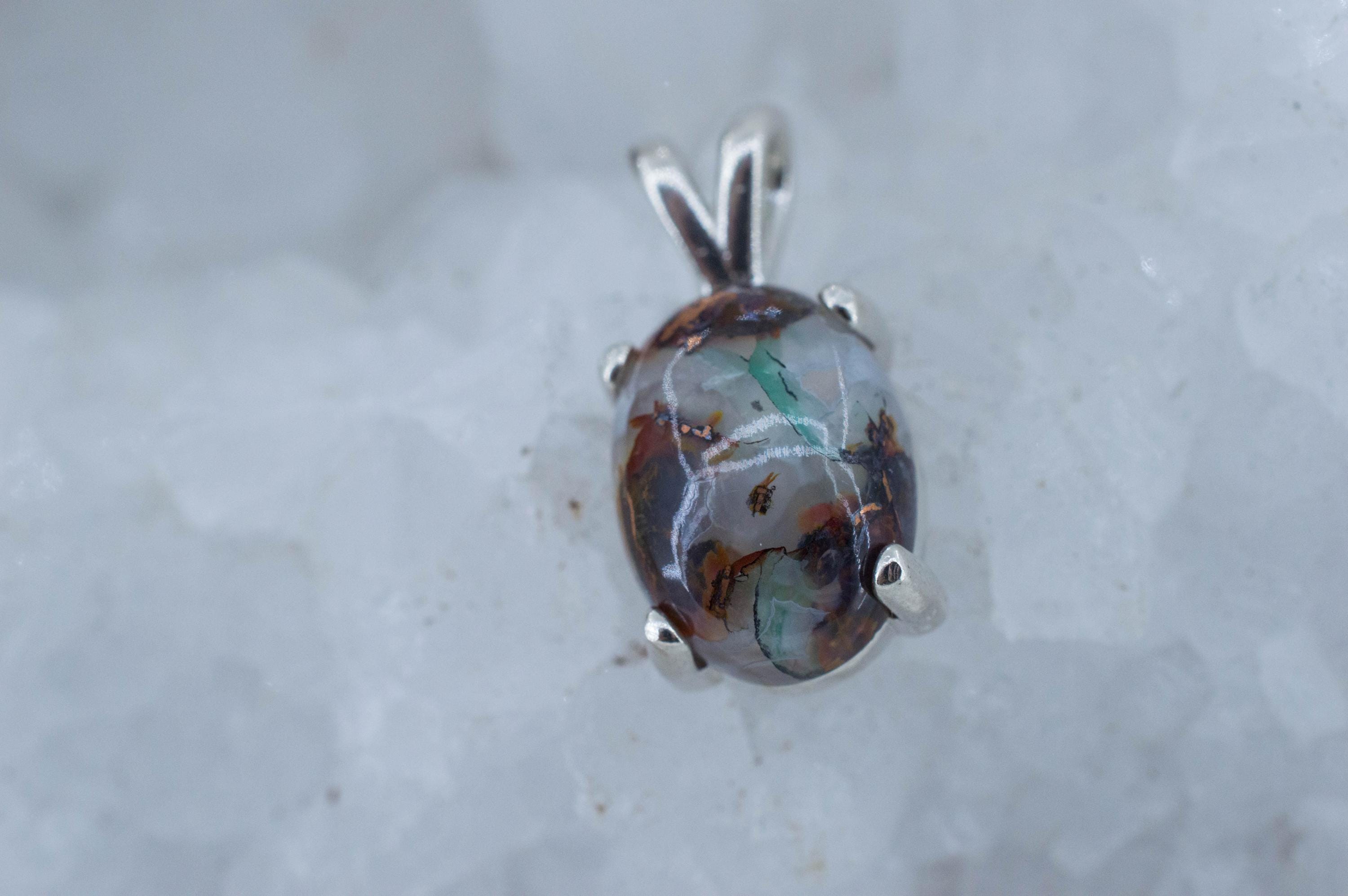 Aquadite™ Pendant; Natural Untreated Indonesia Copper Chalcedony; 5.510cts - Mark Oliver Gems