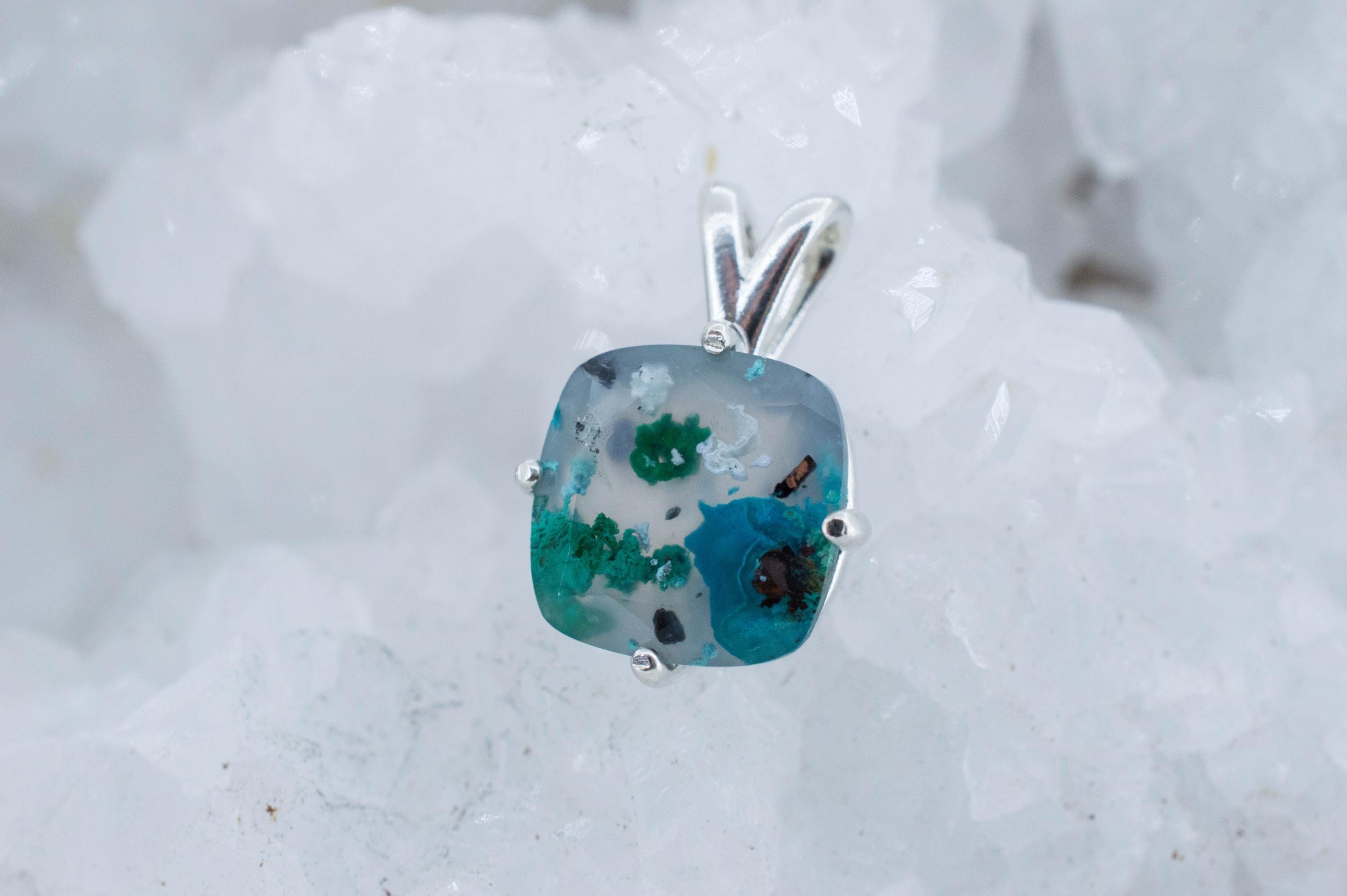 Aquadite™ Pendant; Natural Untreated Indonesia Copper Chalcedony; 5.850cts - Mark Oliver Gems