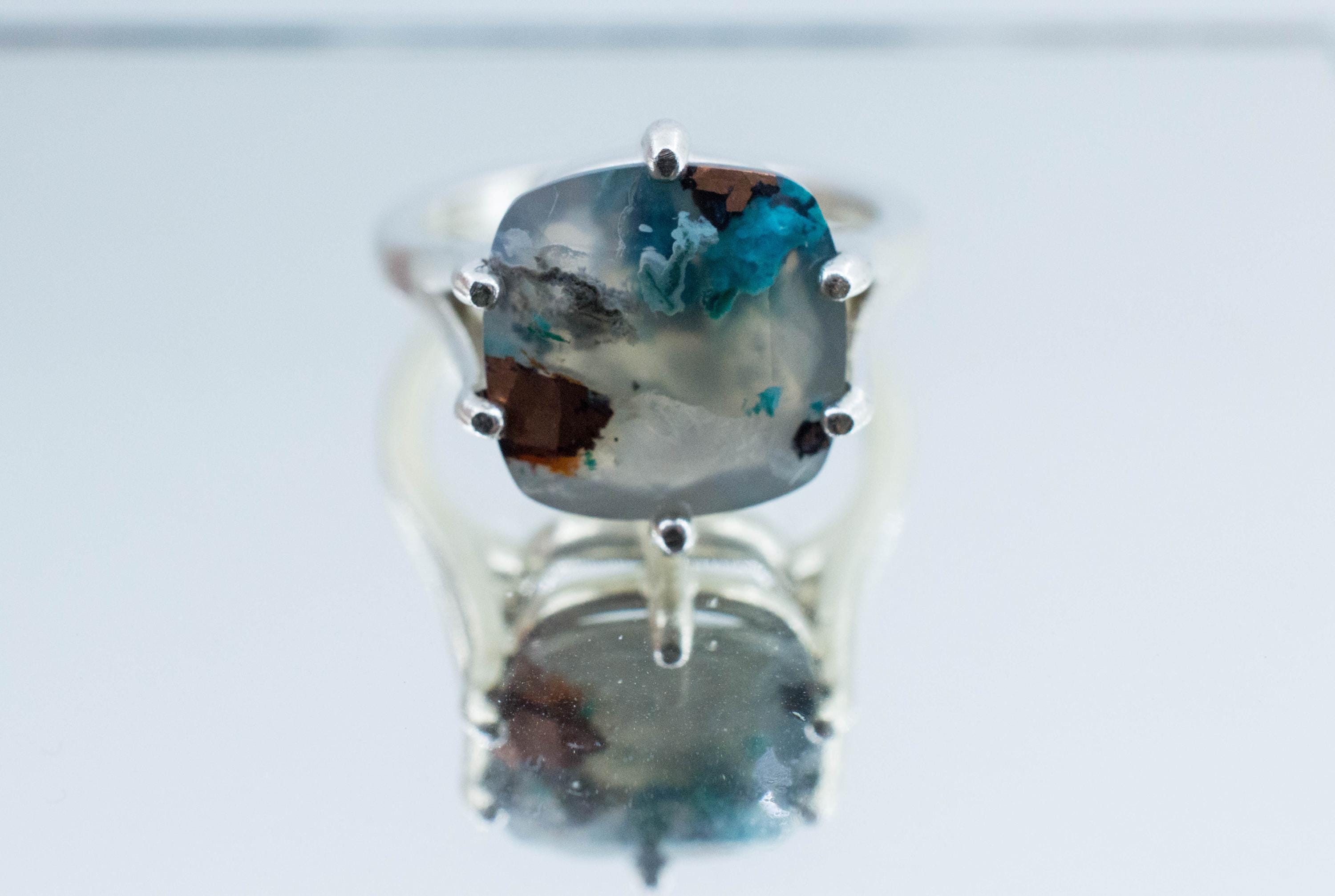 Aquadite™ Ring; Natural Untreated Indonesia Copper Chalcedony; 6.400cts - Mark Oliver Gems