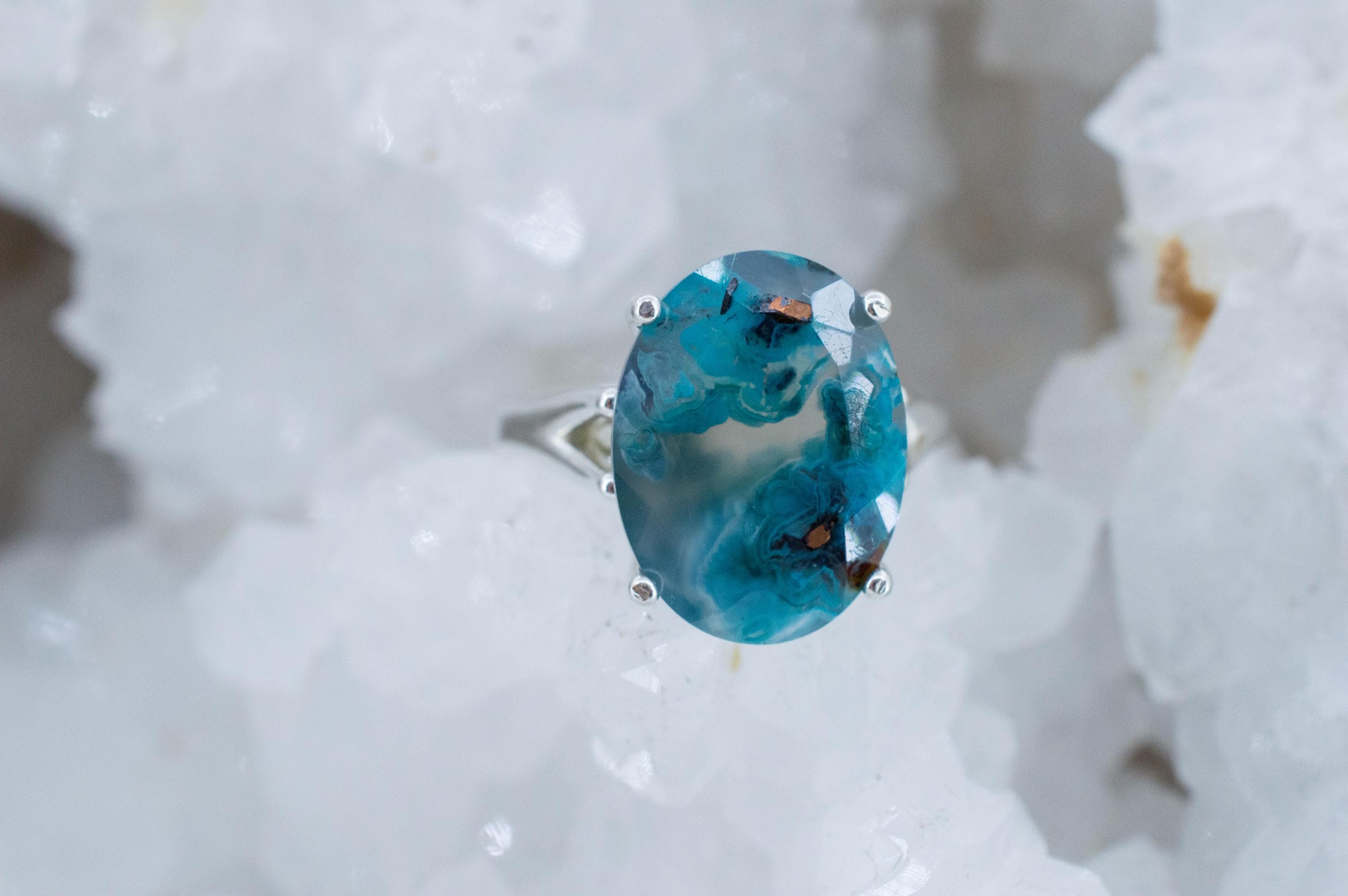 Aquadite™ Ring; Natural Untreated Indonesia Copper Chalcedony; 8.805cts - Mark Oliver Gems