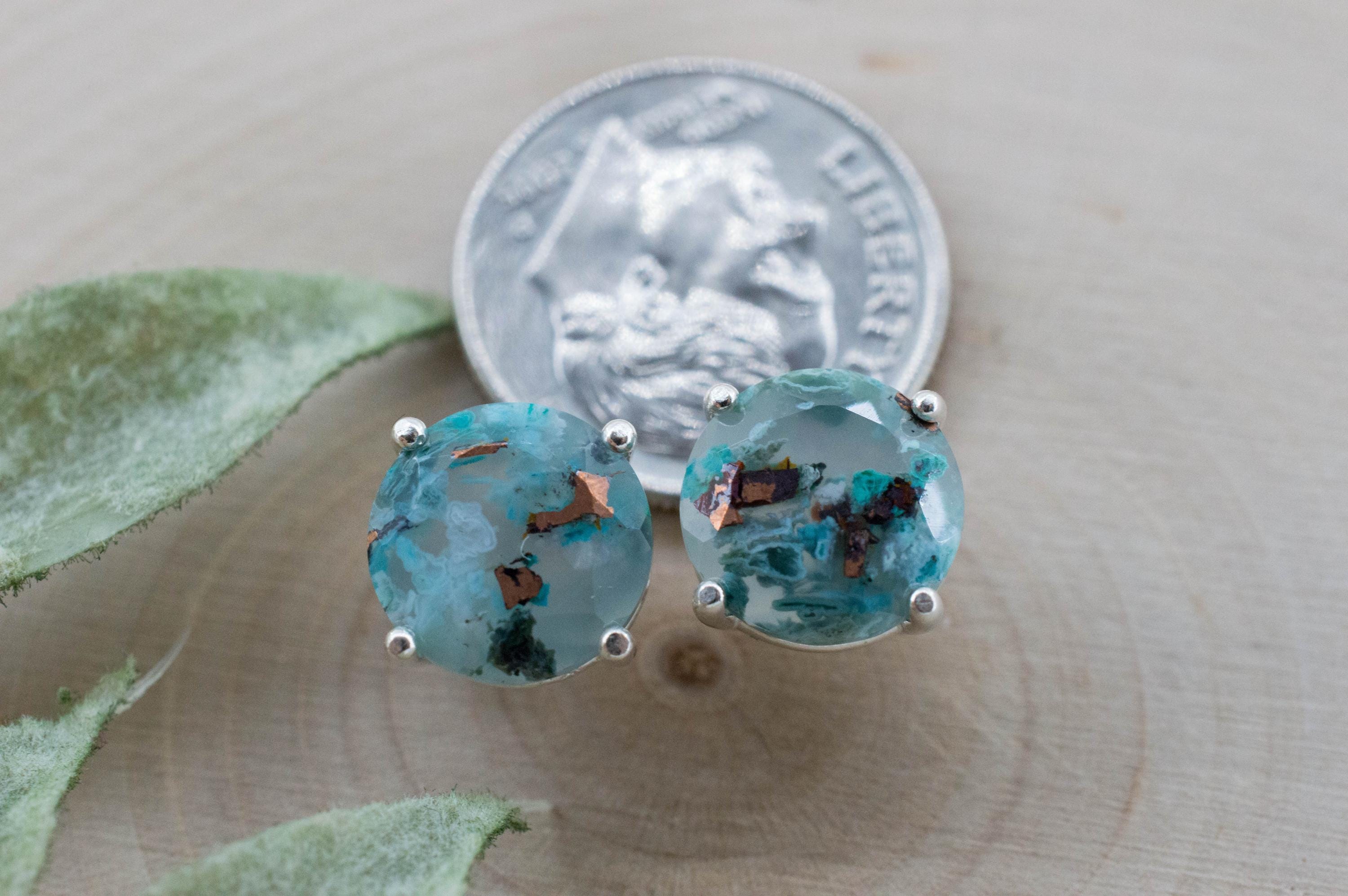 Aquadite™ Earrings; Natural Untreated Indonesia Copper Chalcedony; 5.175cts - Mark Oliver Gems