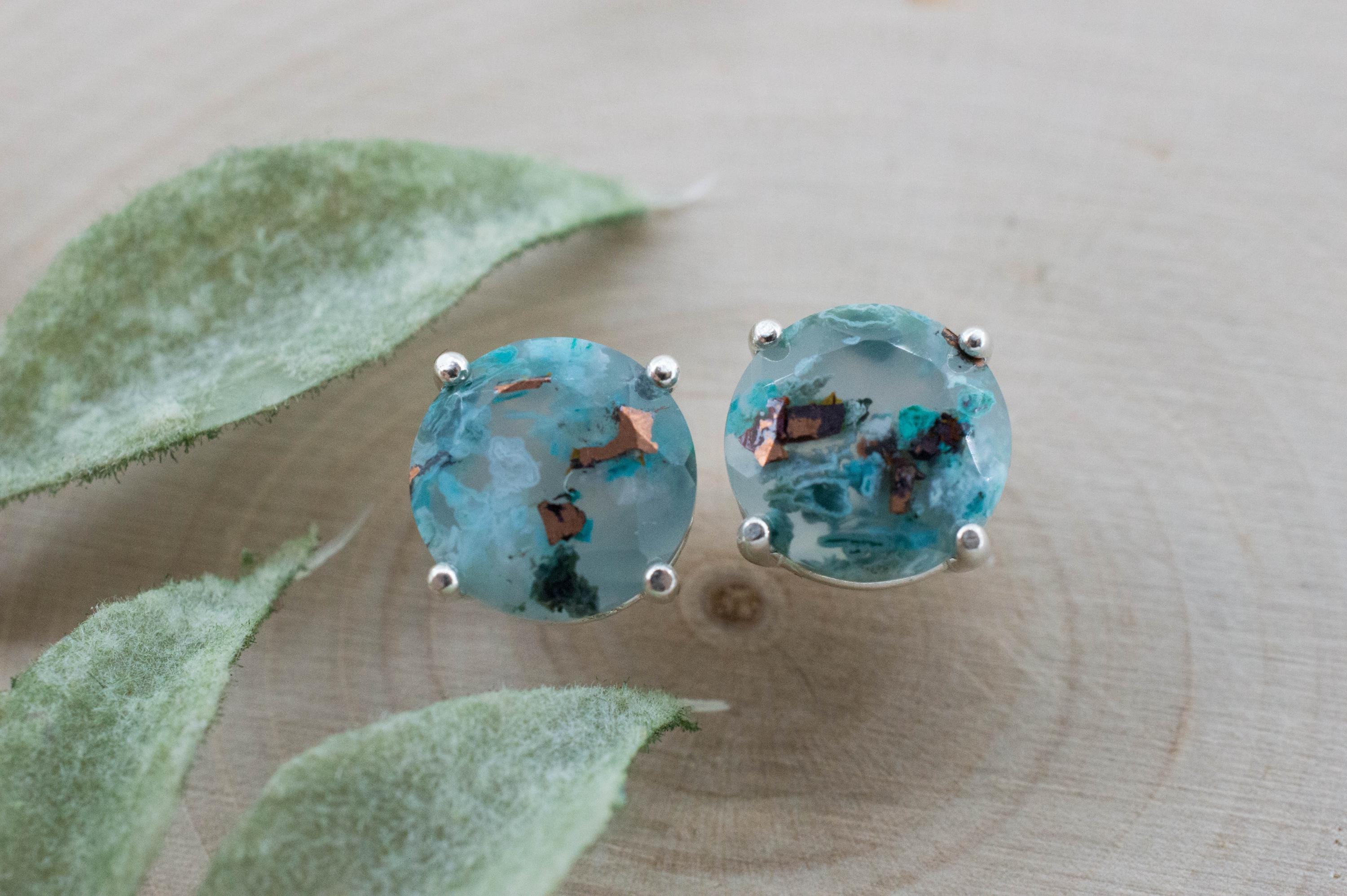 Aquadite™ Earrings; Natural Untreated Indonesia Copper Chalcedony; 5.175cts - Mark Oliver Gems