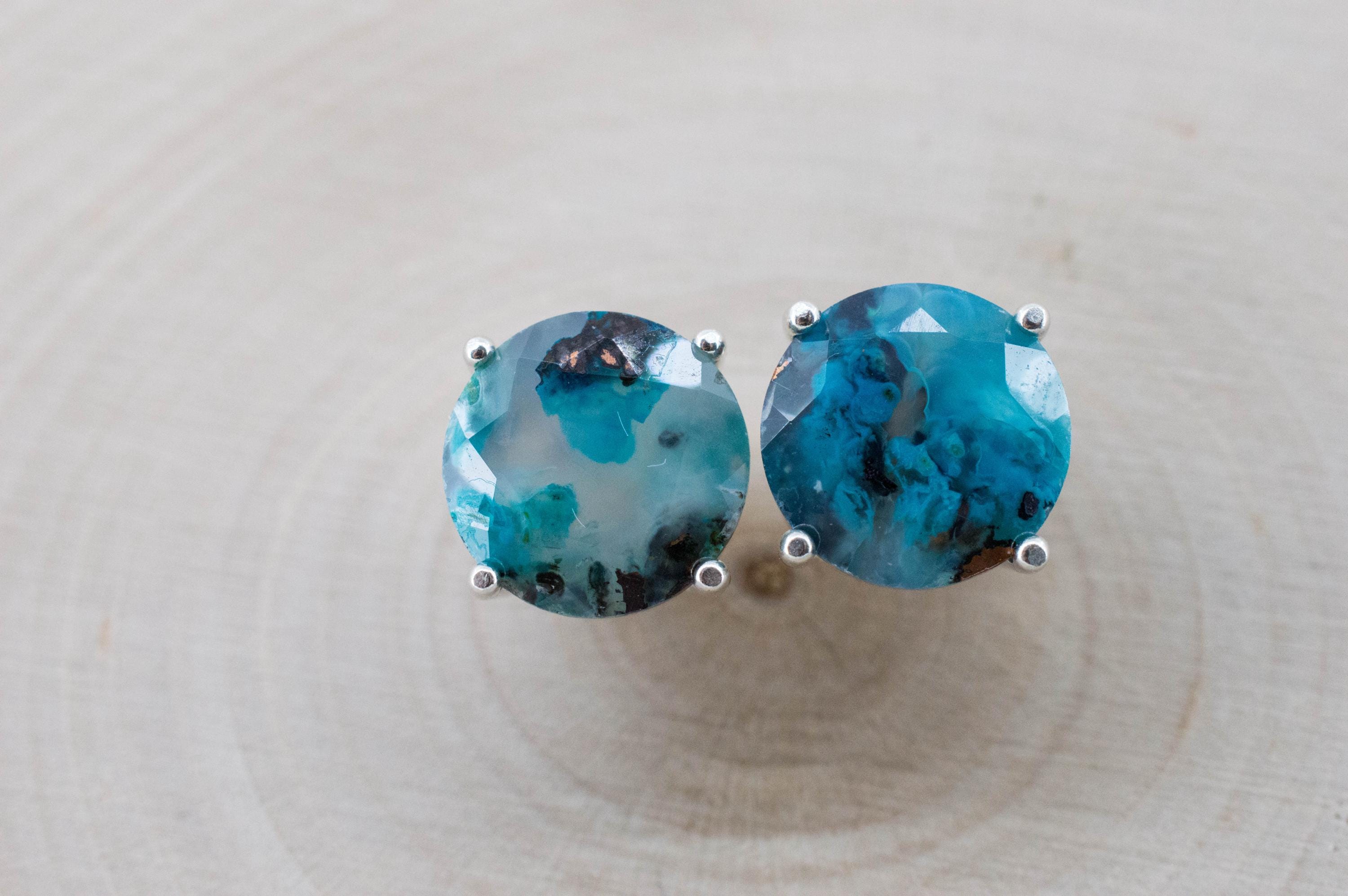 Aquadite™ Earrings; Natural Untreated Indonesia Copper Chalcedony; 8.060cts - Mark Oliver Gems