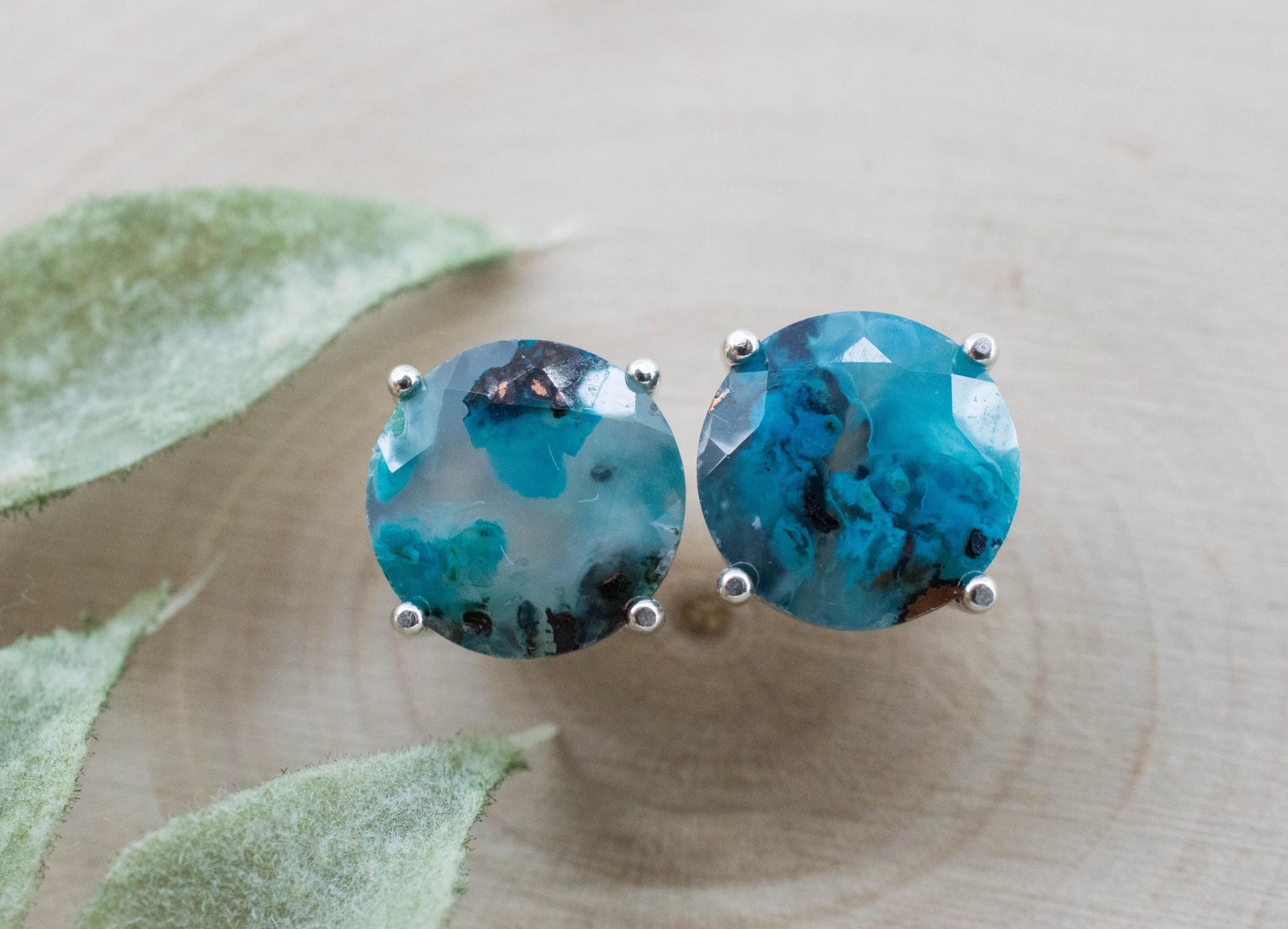 Aquadite™ Earrings; Natural Untreated Indonesia Copper Chalcedony; 8.060cts - Mark Oliver Gems
