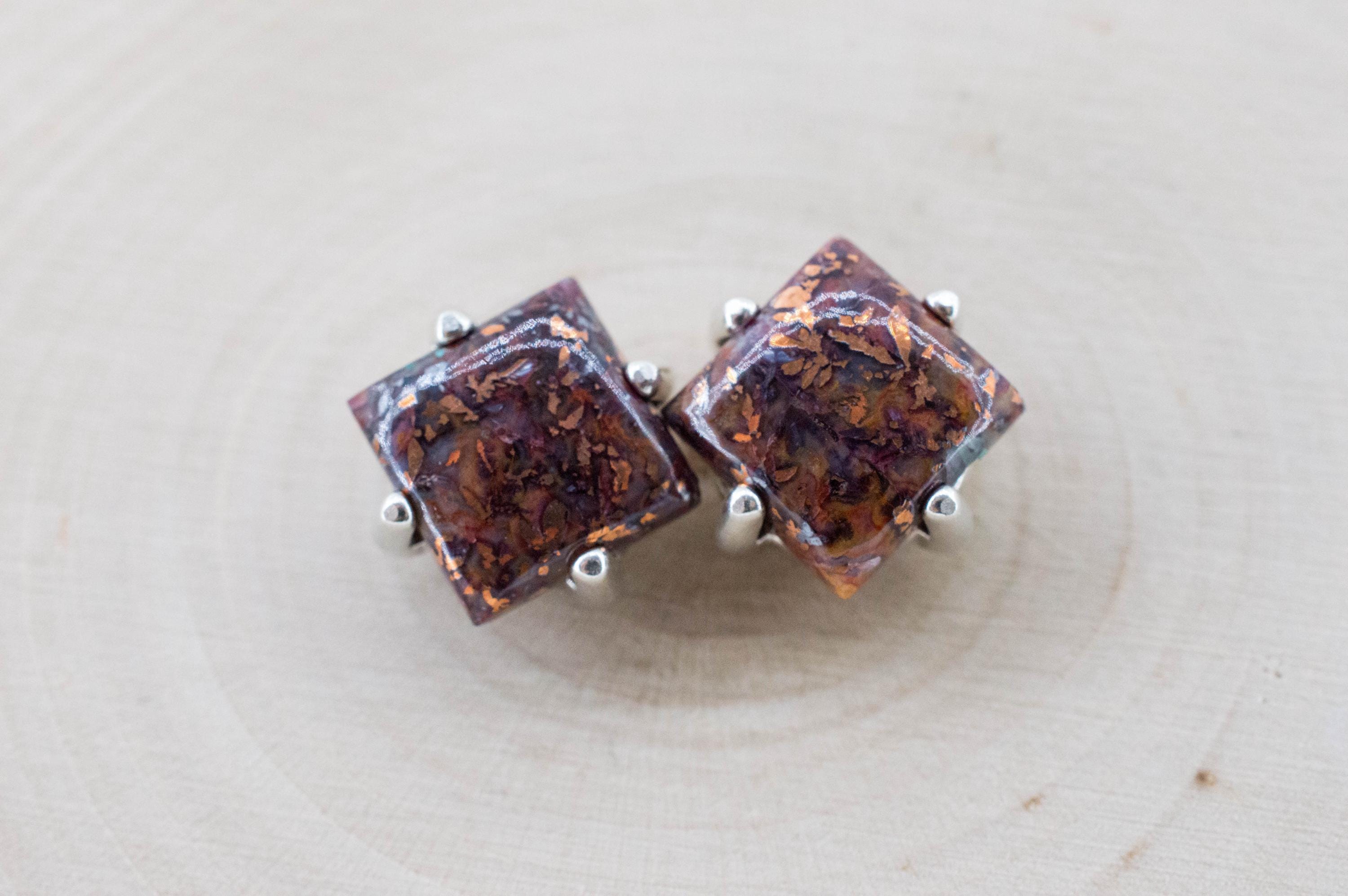 Aquadite™ Earrings; Natural Untreated Indonesia Copper Chalcedony; 8.930cts - Mark Oliver Gems