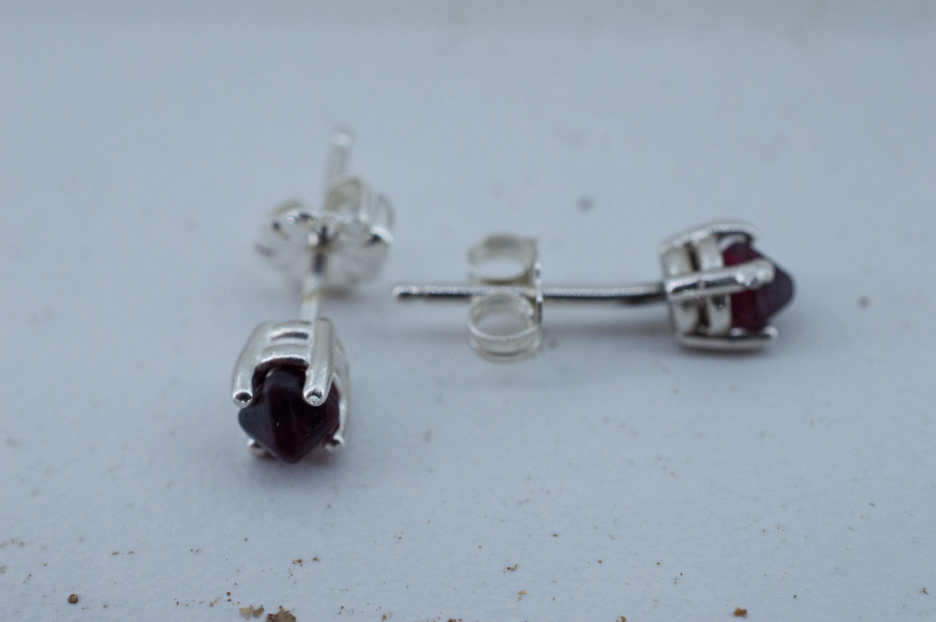 Red Spinel Earrings; Natural Untreated Burma Spinel; 0.690cts - Mark Oliver Gems