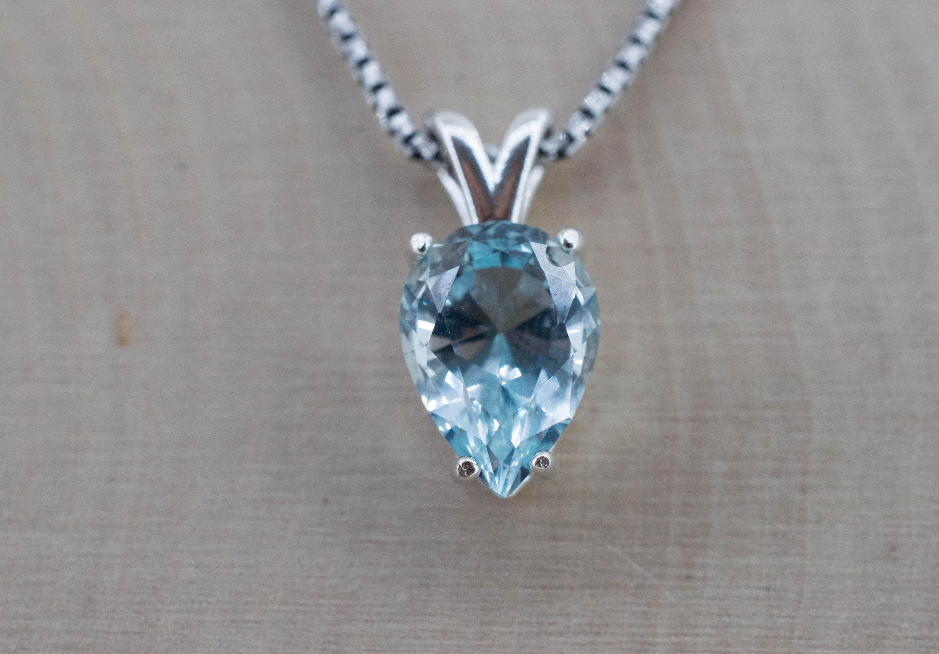 Blue Topaz Pendant; Natural Untreated Ukraine Topaz; 3.330cts - Mark Oliver Gems