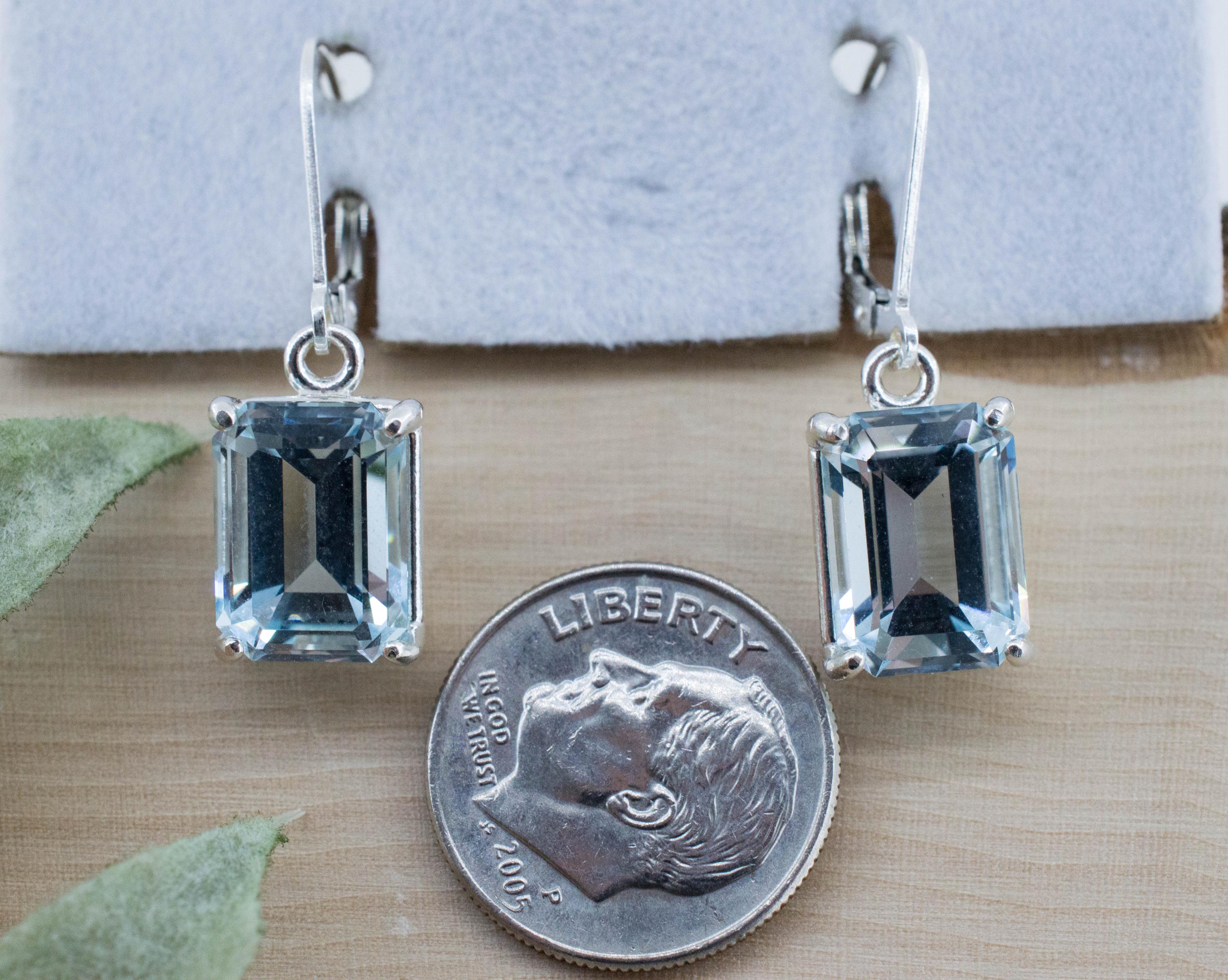 Blue Topaz Earrings; Natural Untreated Ukraine Topaz; 10.230cts - Mark Oliver Gems