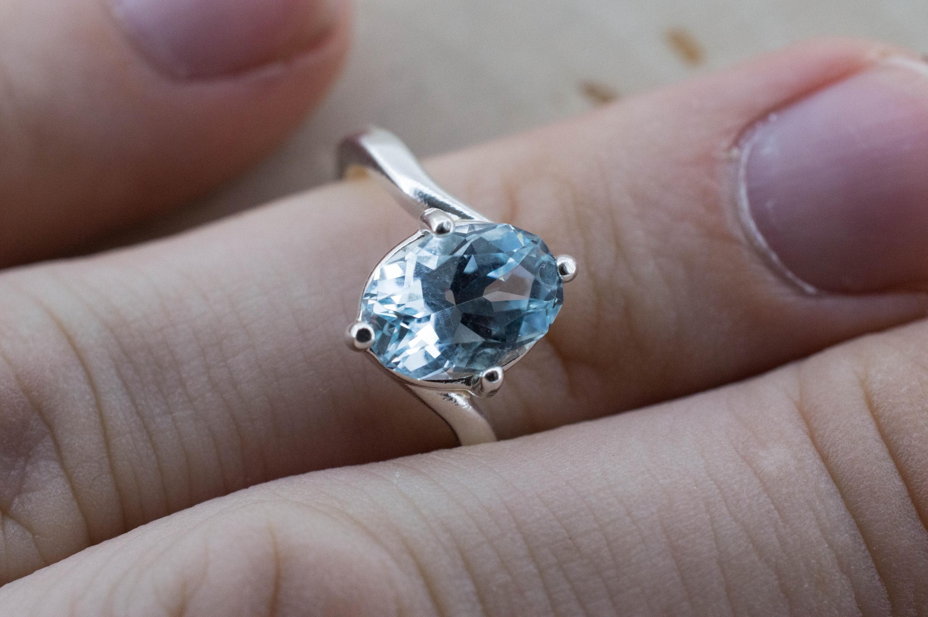Blue Topaz Ring; Natural Untreated Ukraine Topaz; 2.750cts - Mark Oliver Gems