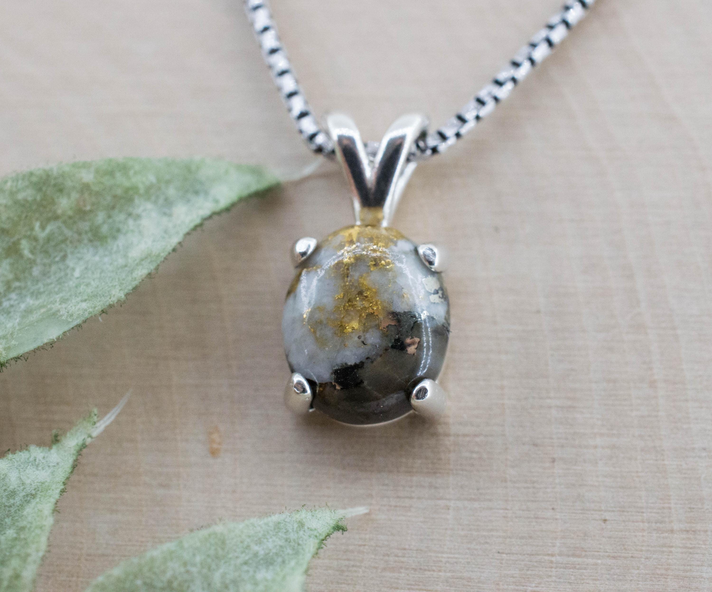 Gold Included Quartz Pendant; Natural Untreated Australia Gold Quartz; 3.195cts - Mark Oliver Gems
