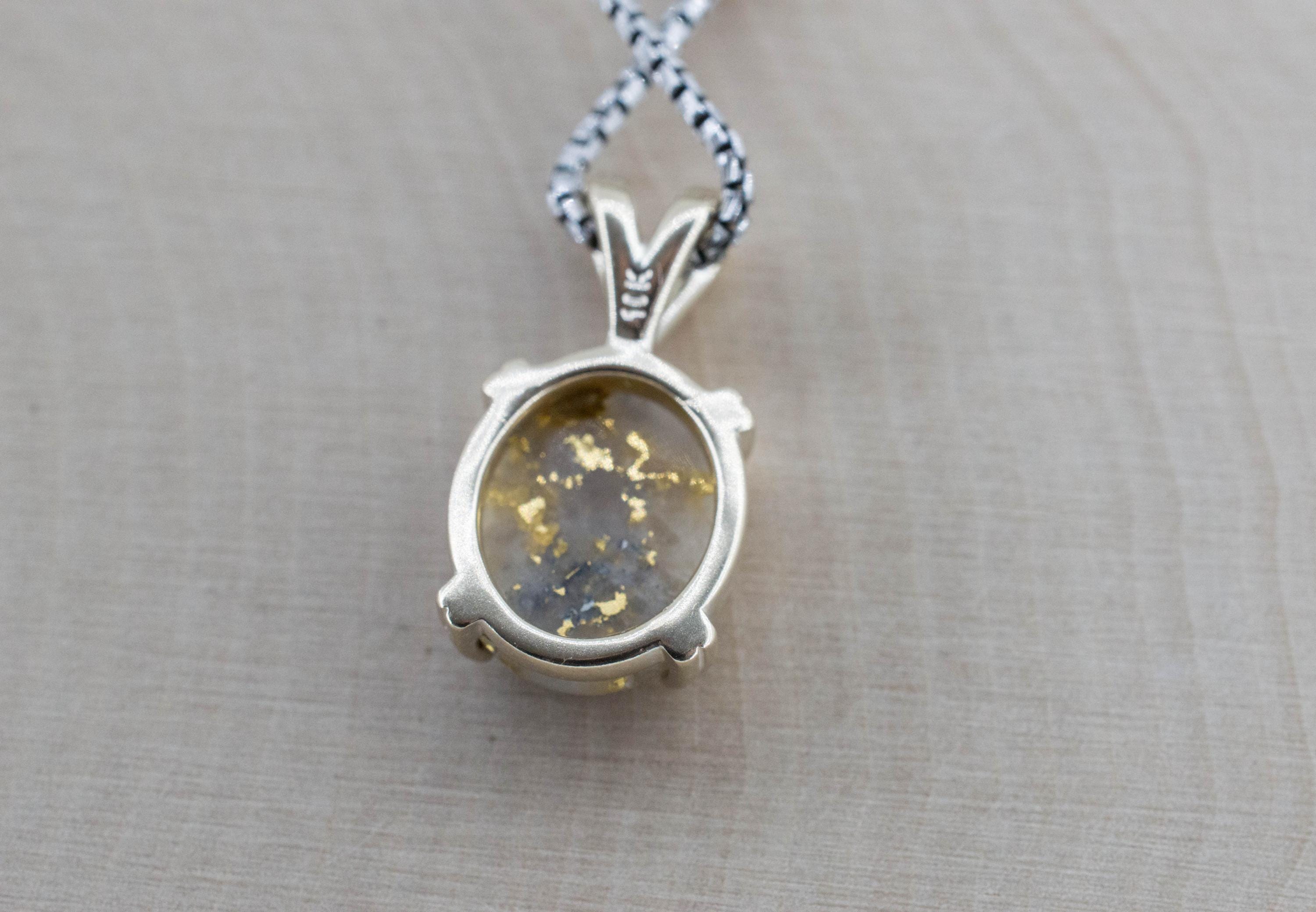 Gold Included Quartz Pendant; Natural Untreated Australia Gold Quartz; 4.335cts - Mark Oliver Gems