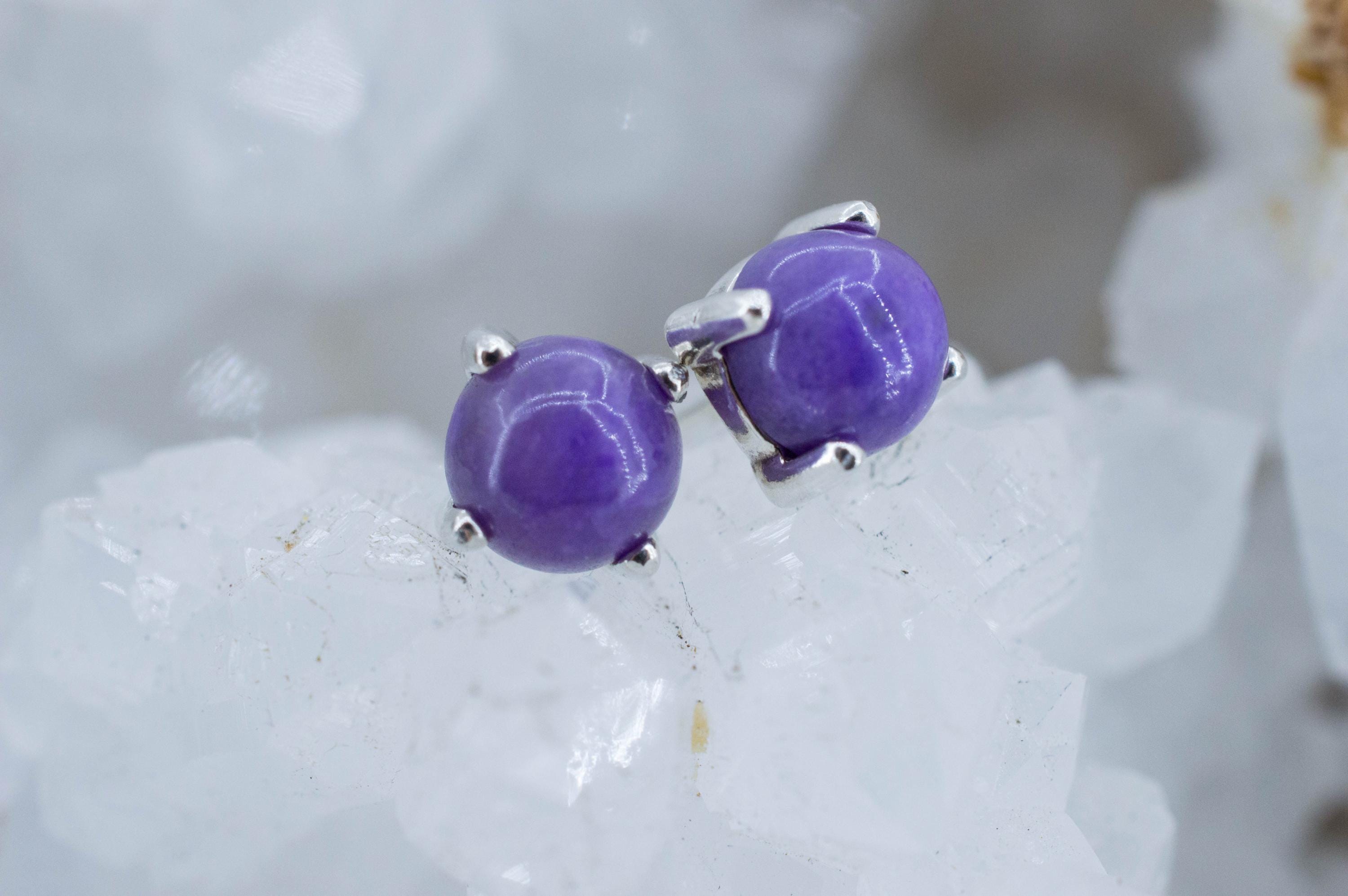 Sugilite Earrings; Natural Untreated South African Sugilite; 2.140cts - Mark Oliver Gems