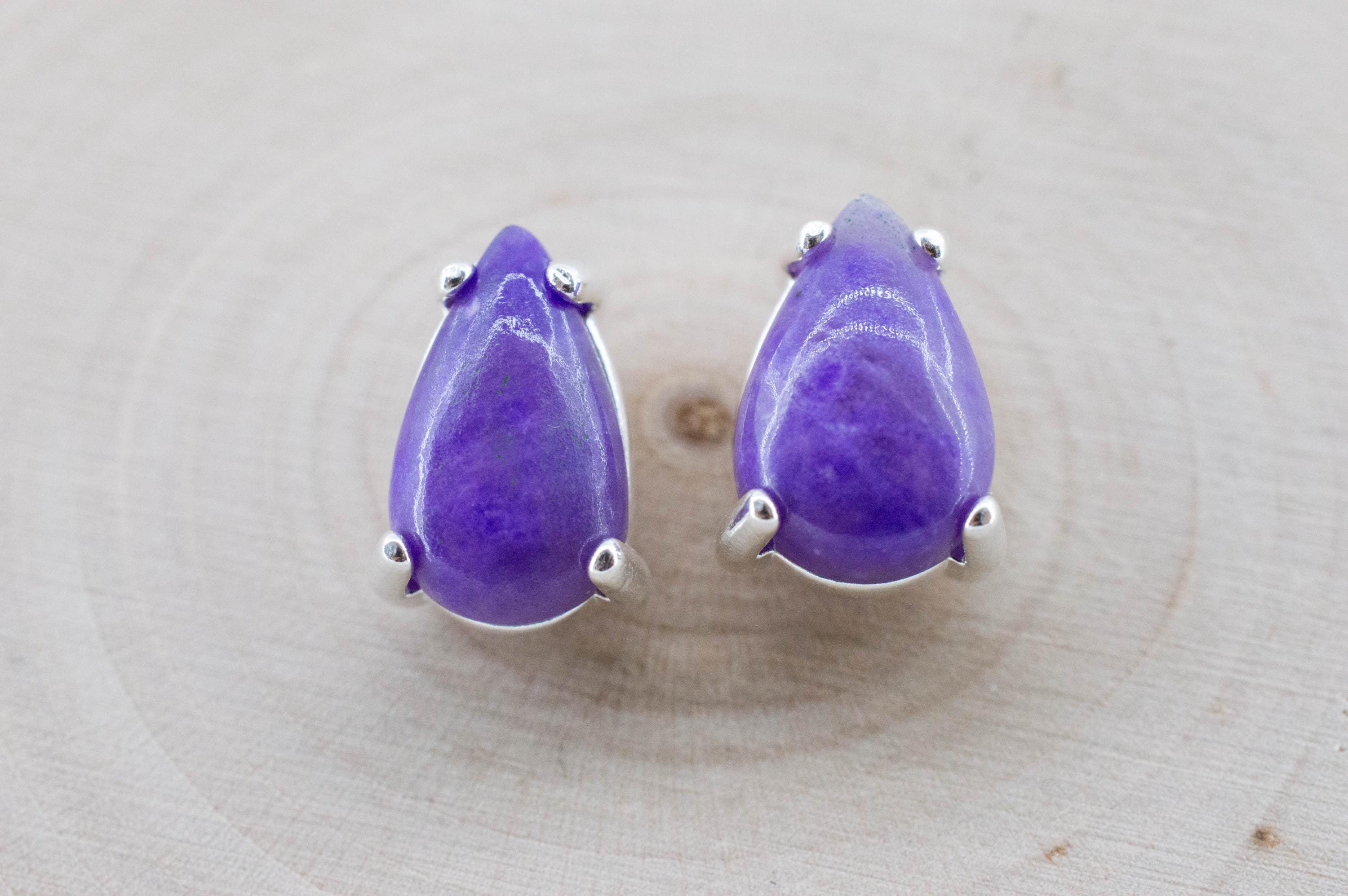 Sugilite Earrings; Natural Untreated South African Sugilite; 4.510cts - Mark Oliver Gems