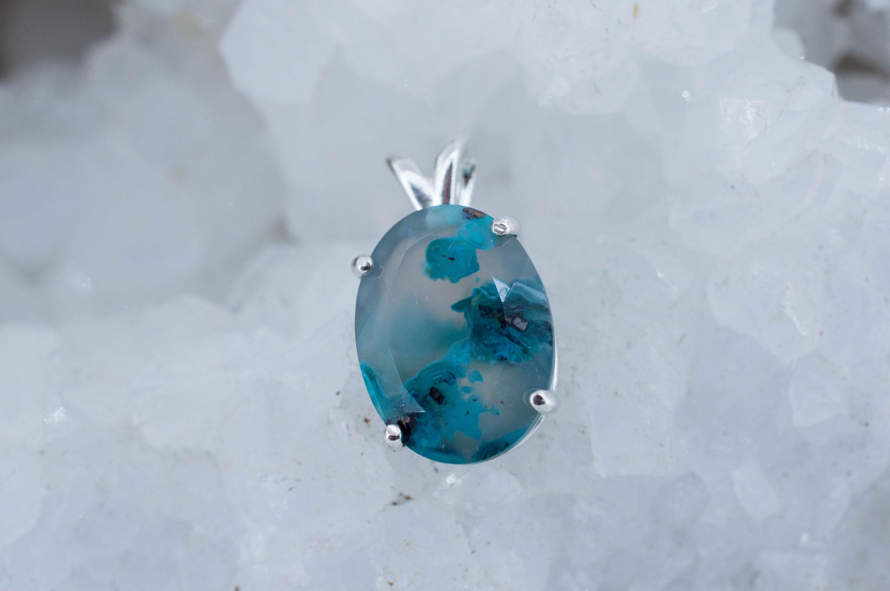 Aquadite™ Pendant; Natural Untreated Indonesia Copper Chalcedony; 7.795cts - Mark Oliver Gems