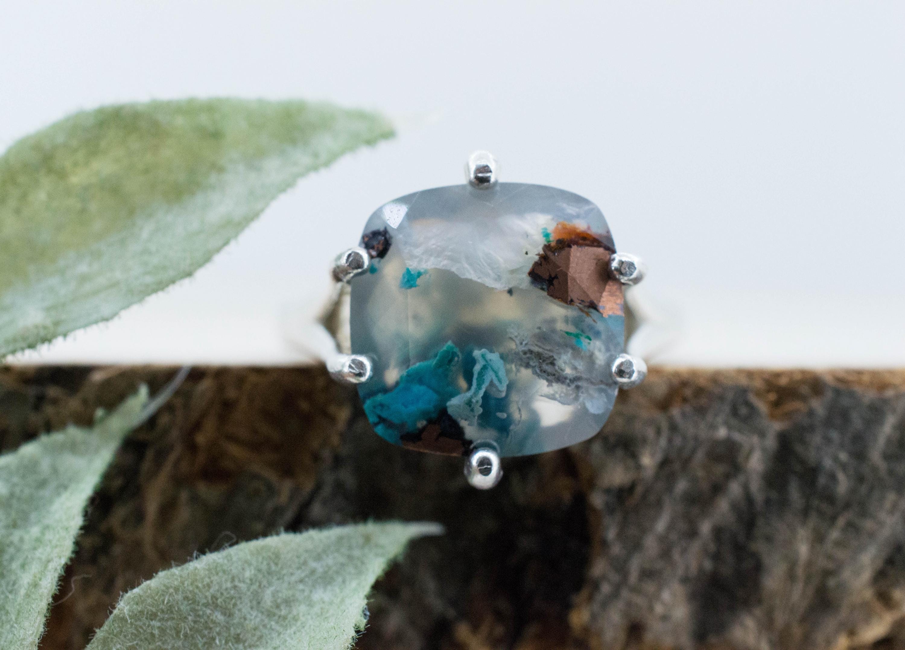 Aquadite™ Ring; Natural Untreated Indonesia Copper Chalcedony; 6.400cts - Mark Oliver Gems